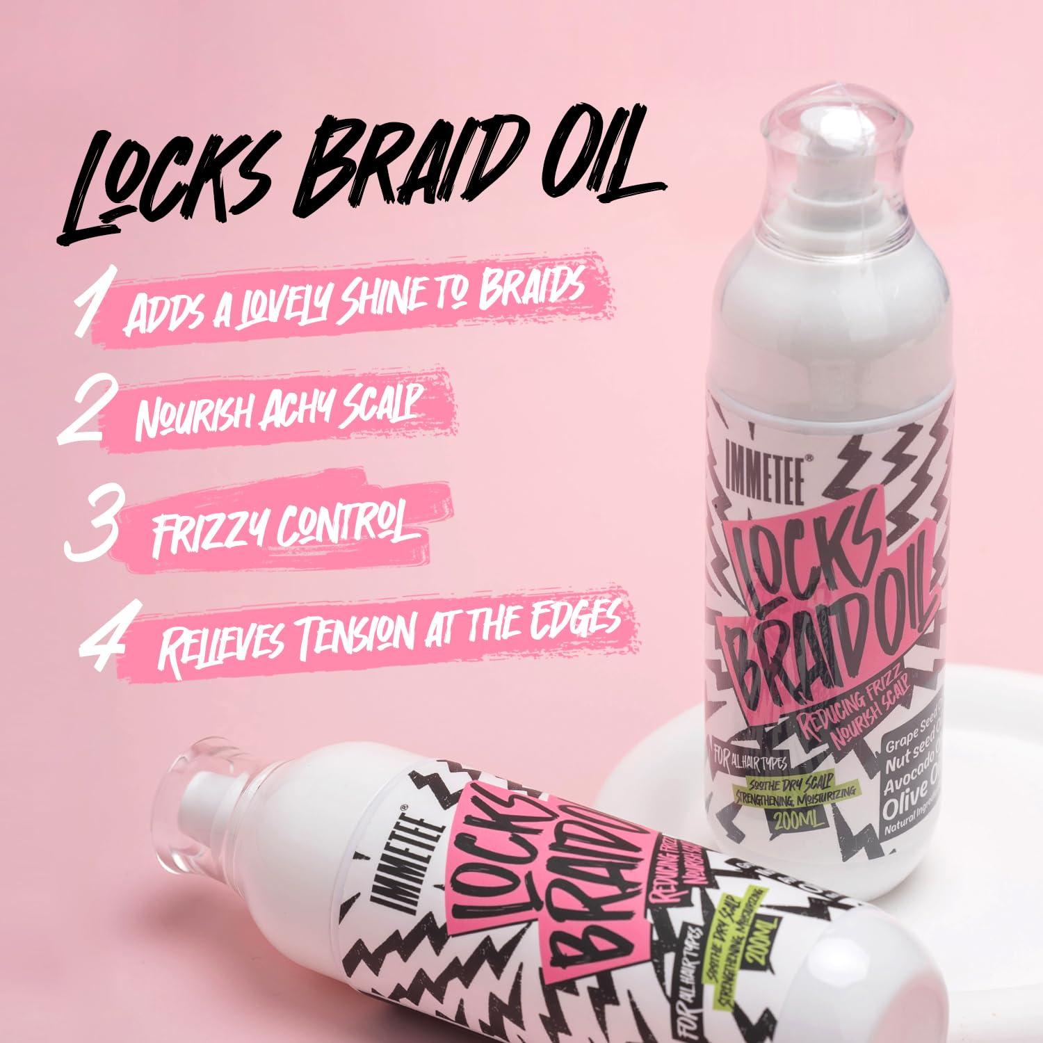 Aceite para Trenzas Immetee 200ml - Control de Frizz y Brillo