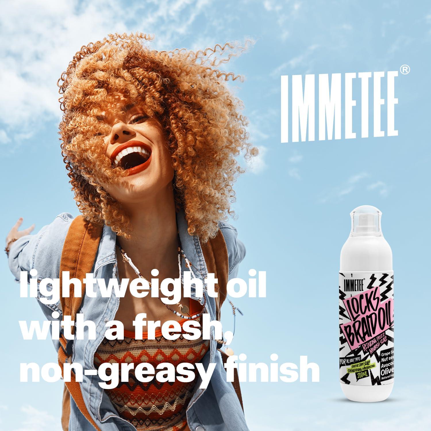 Aceite para Trenzas Immetee 200ml - Control de Frizz y Brillo