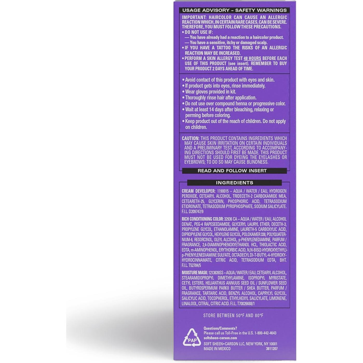 Color de Cabello Acondicionador SoftSheen-Carson Negro Natural 372