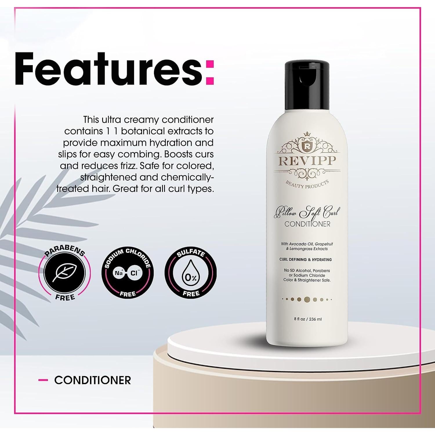 Acondicionador Profundo REVIPP 236.6 ml para Cabello Rizado