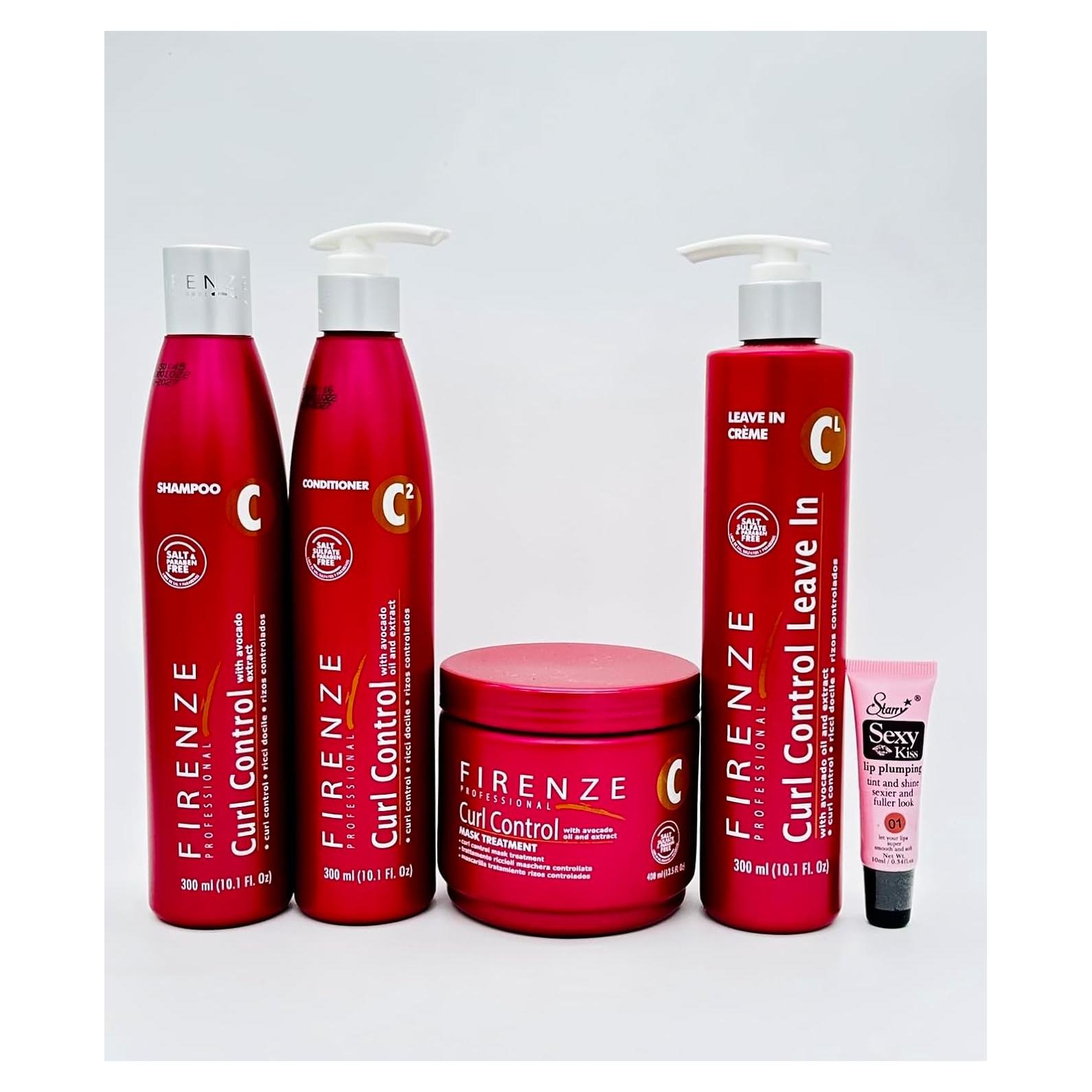 Kit Control de Rizos Firenze - Champú, Acondicionador, Crema y Mascarilla