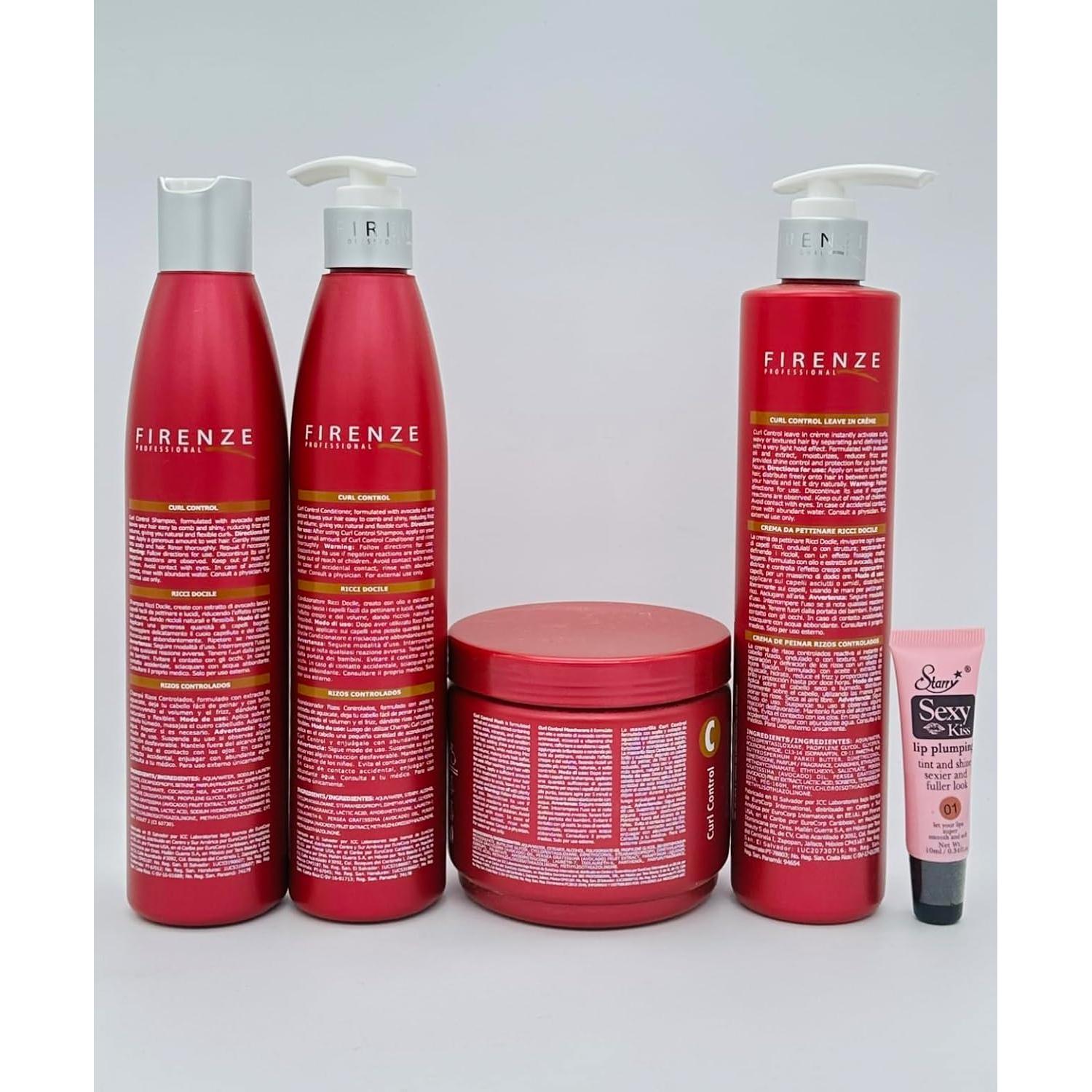 Kit Control de Rizos Firenze - Champú, Acondicionador, Crema y Mascarilla