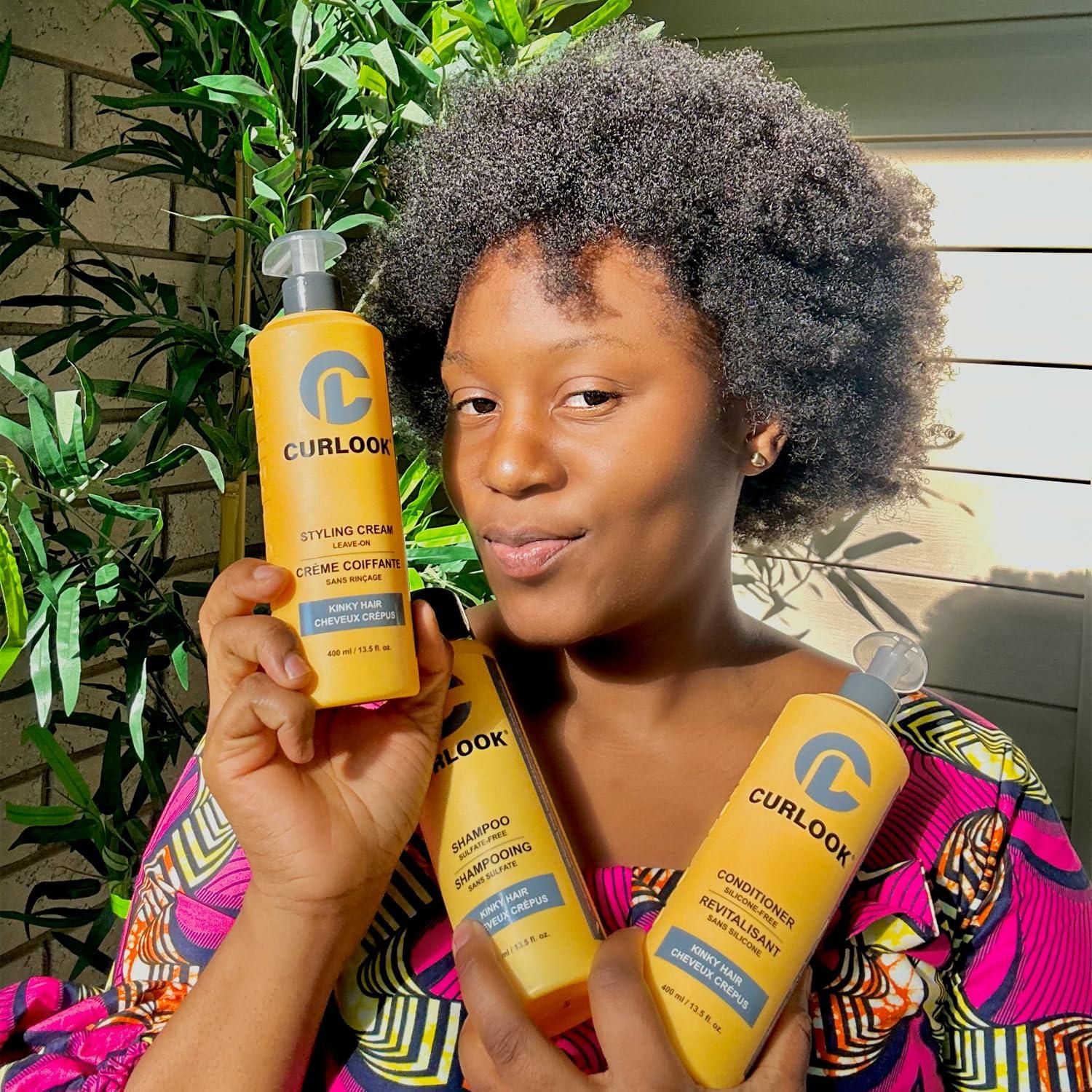 Set de Cuidado Cabello Rizado CURLOOK - Champú, Acondicionador y Crema 400ml