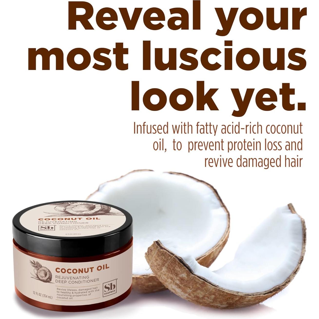 Acondicionador Profundo Soapbox 354 ml - Hidratante Vegano con Aceite de Coco
