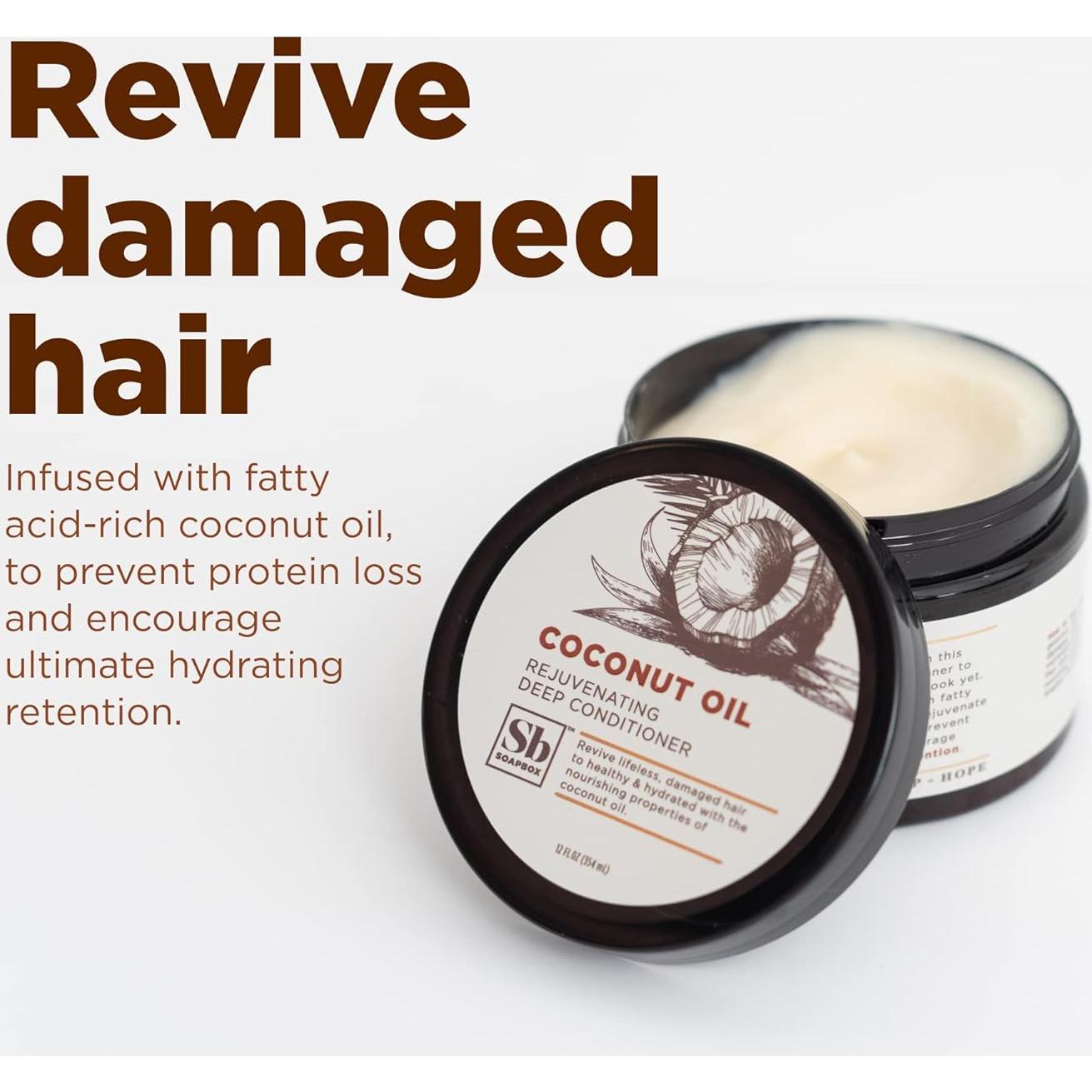 Acondicionador Profundo Soapbox 354 ml - Hidratante Vegano con Aceite de Coco