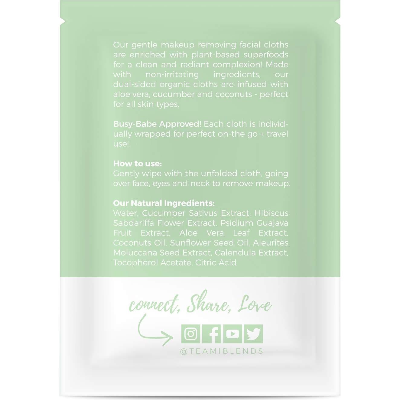 Toallitas Desmaquillantes Orgánicas Teami - 24 Unidades Viaje