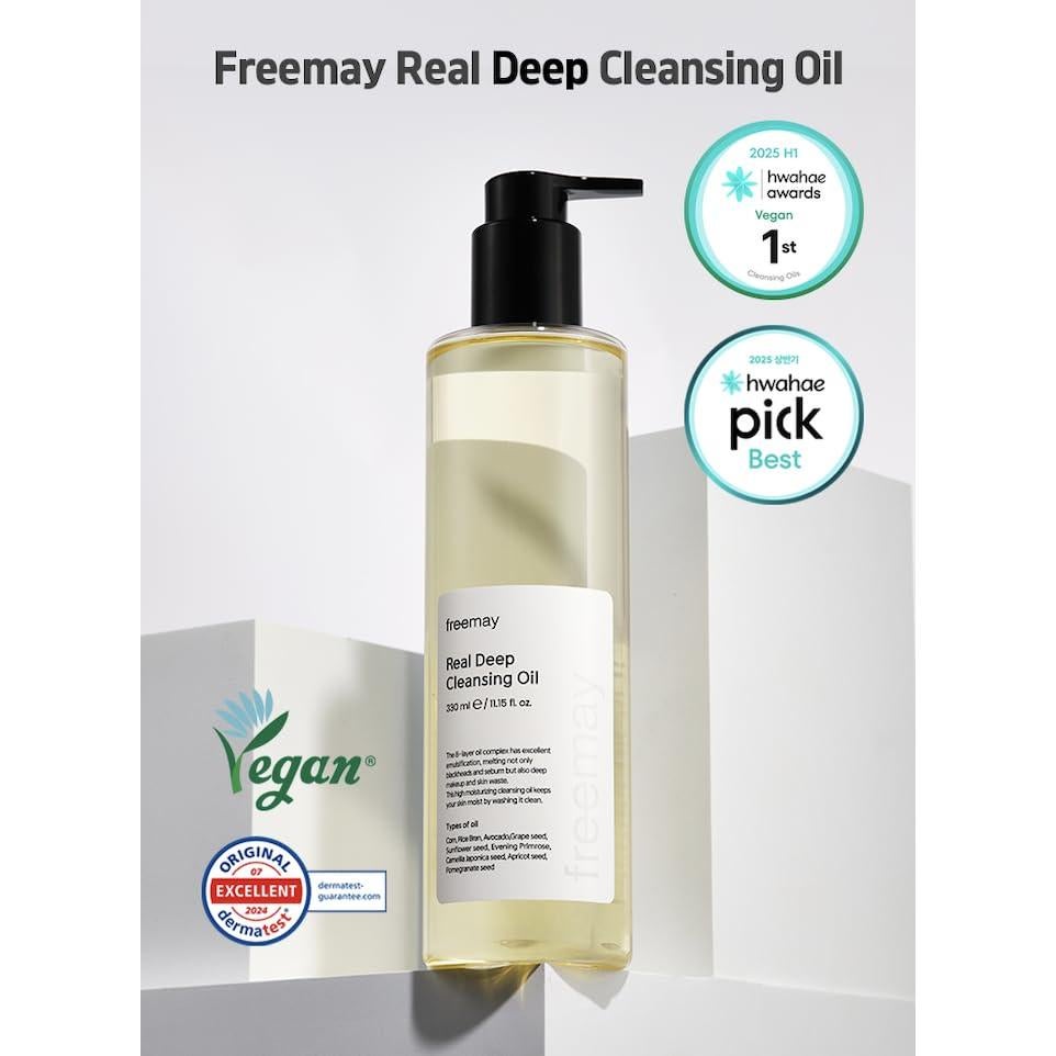 Aceite Limpiador Profundo Freemay 330ml - Maquillaje Resistente