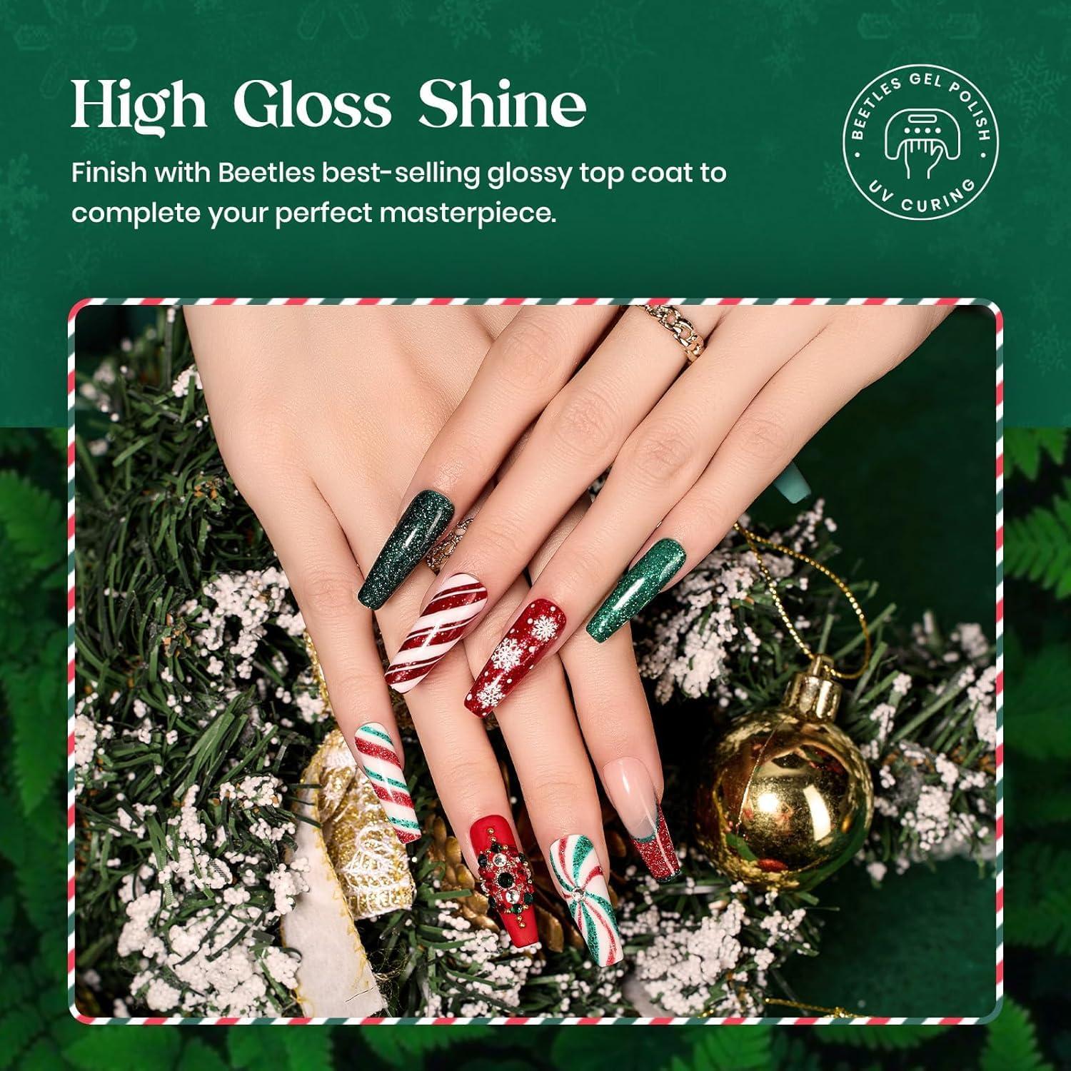 Set de Esmalte de Uñas Gel Navidad Beetles 6 Colores Verde