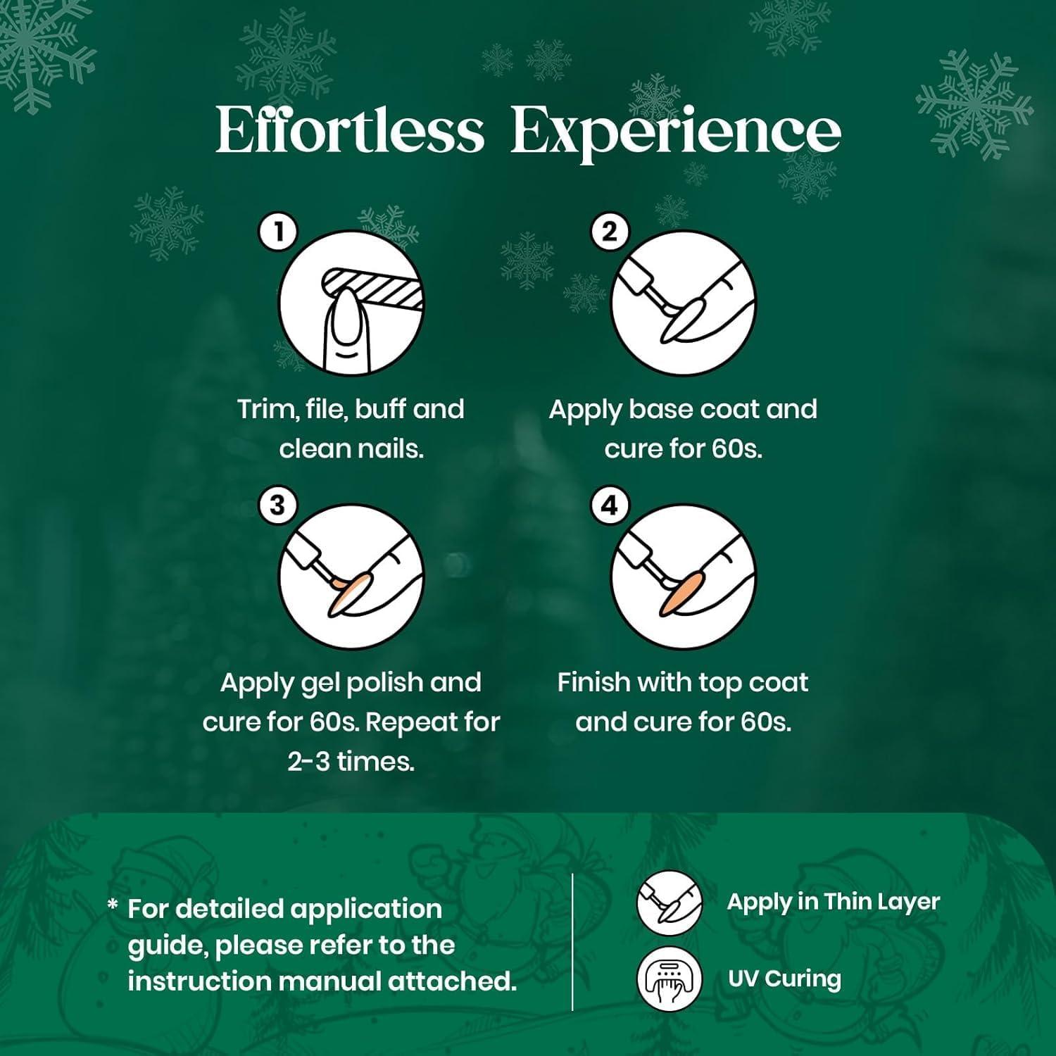 Set de Esmalte de Uñas Gel Navidad Beetles 6 Colores Verde