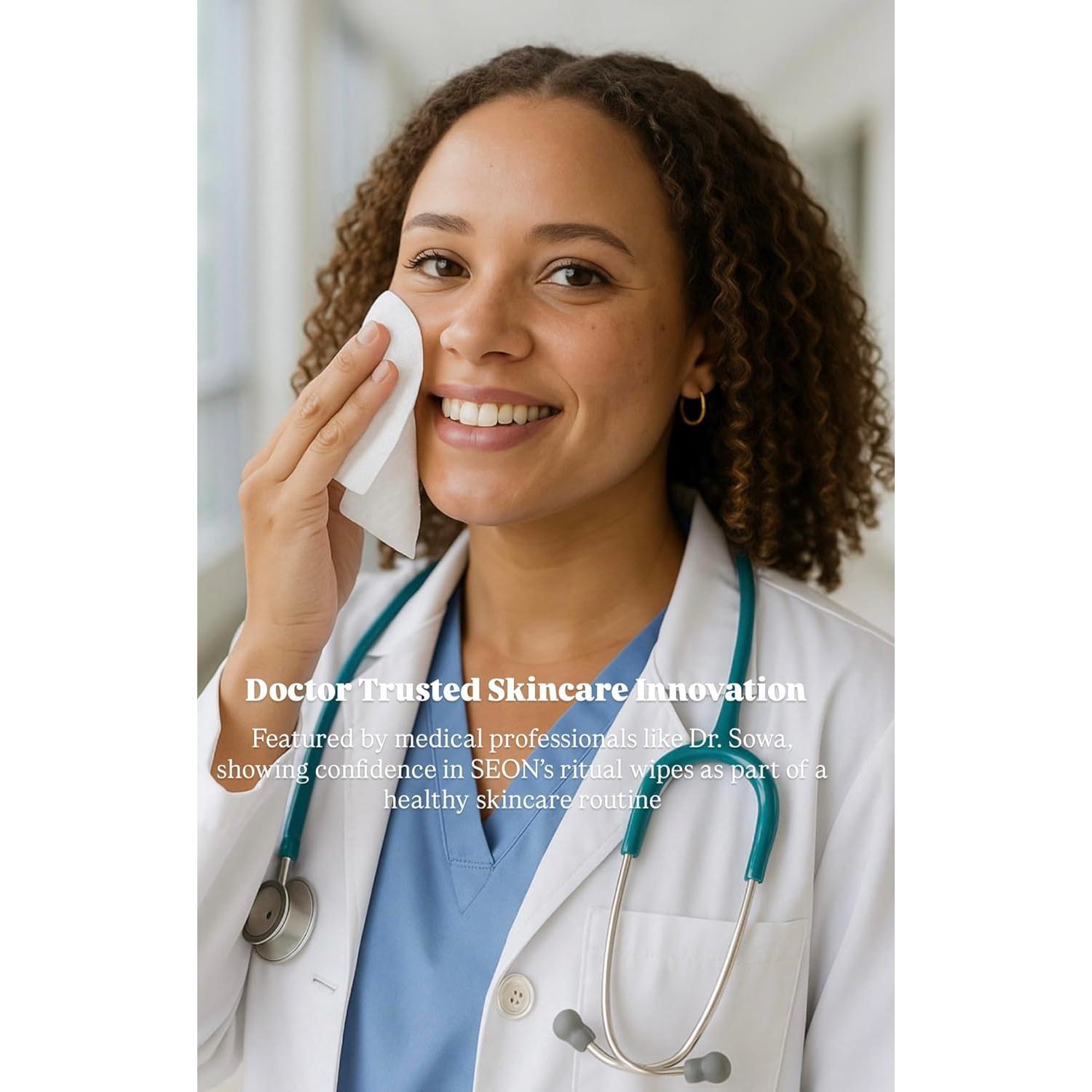 Toallitas Faciales SEON Reset & Jet - 50 Paños Limpiadores