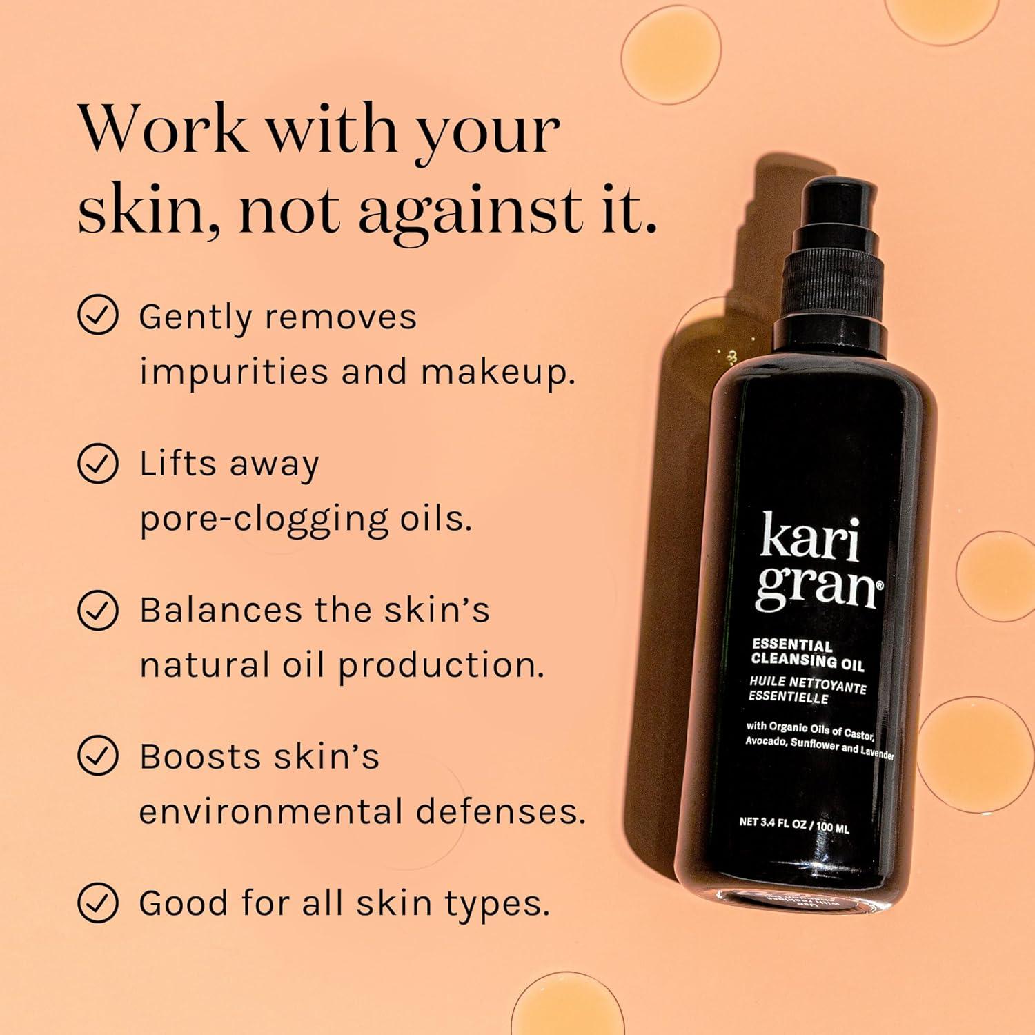 Aceite Limpiador Facial Orgánico Kari Gran 100 ml - Hidratante y Suave