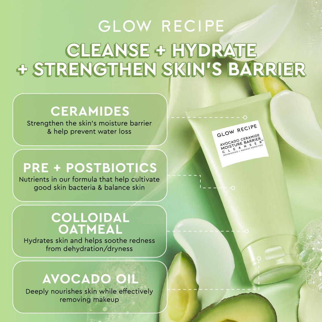 Duo de Limpieza Nutritiva Glow Recipe - Limpiador Arándano 160ml + Ceramida Aguacate 150ml