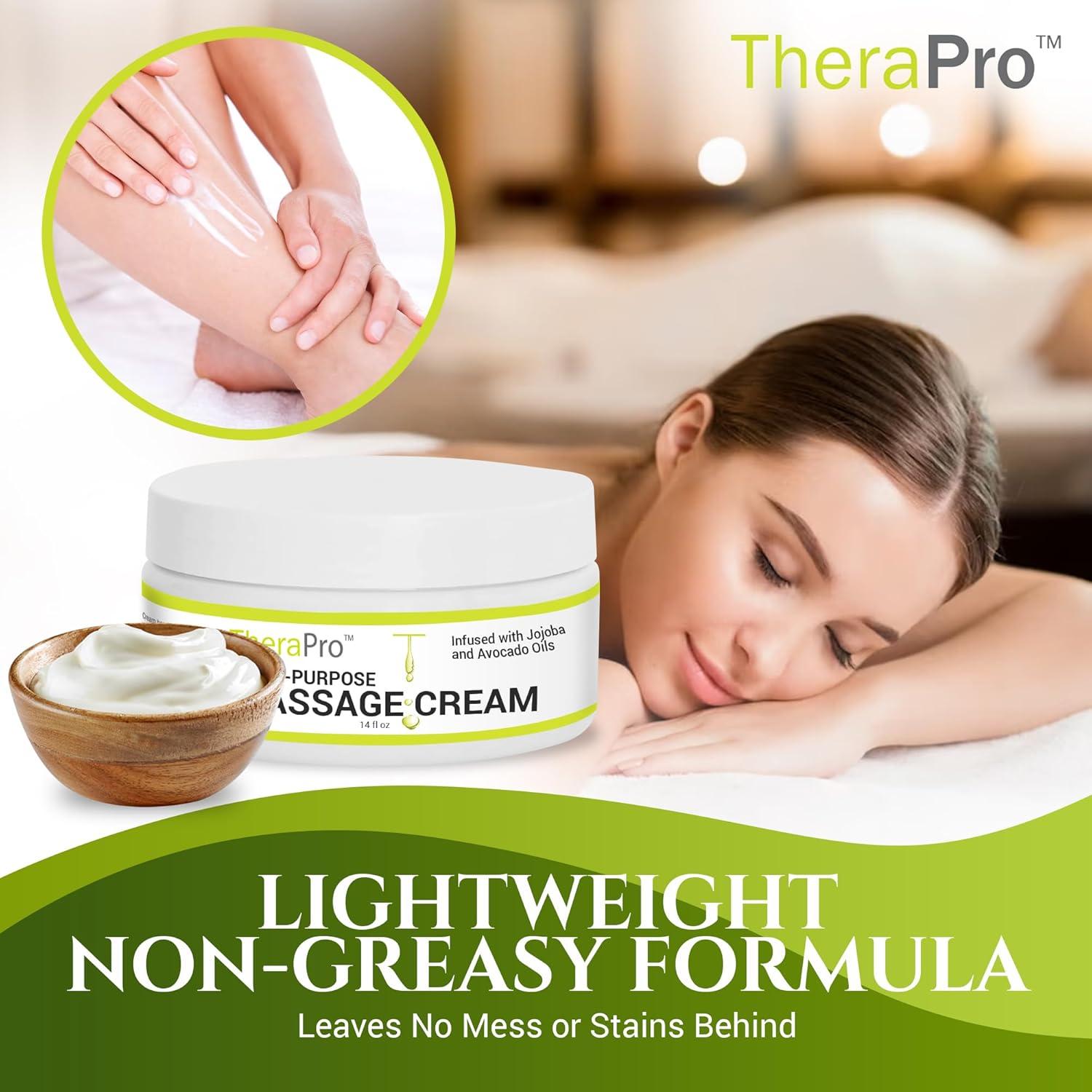 Crema de Masaje Multiusos TheraPro 396g - Hipoalergénica Sin Fragancia