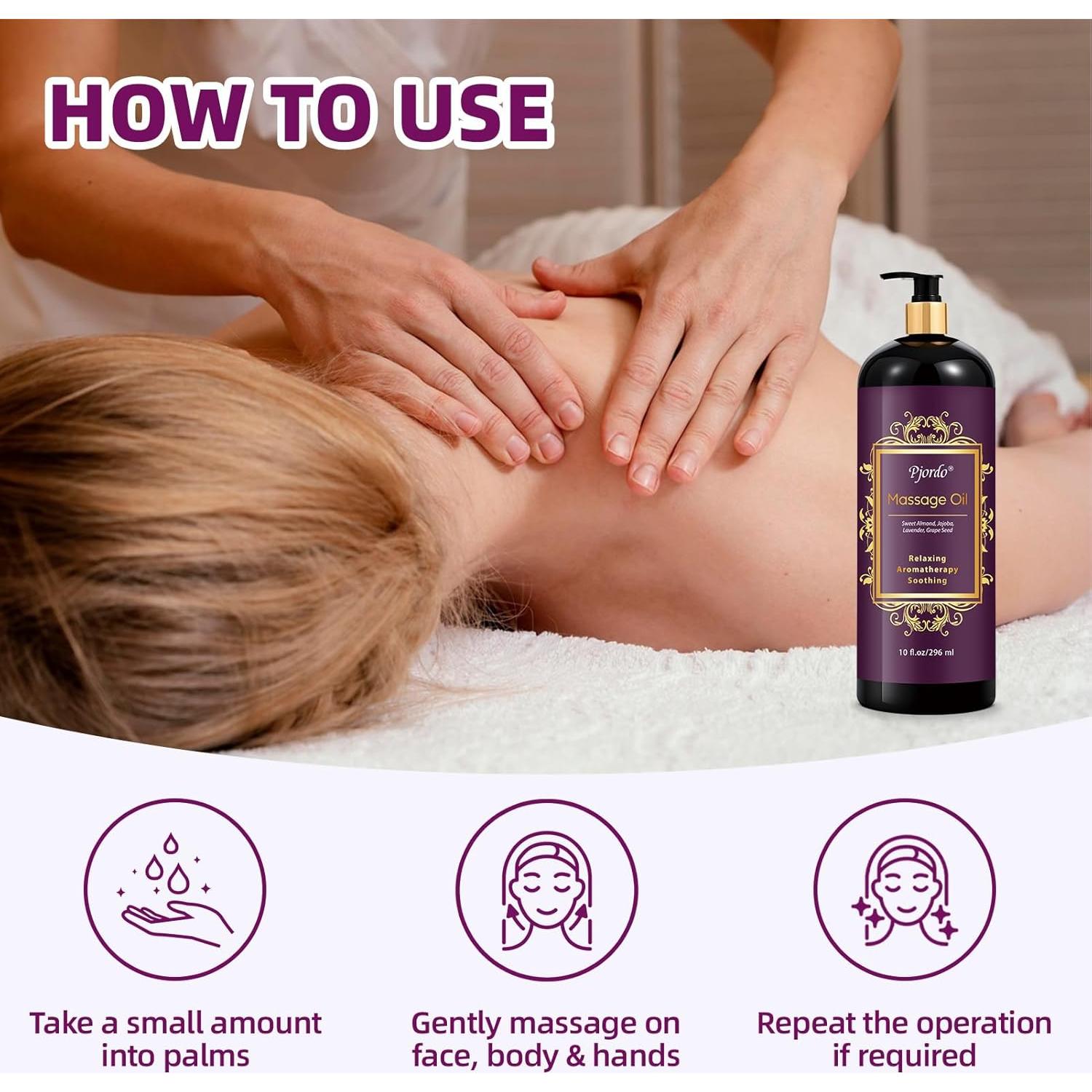 Aceite de Masaje de Lavanda Pjordo 295 ml Relajante