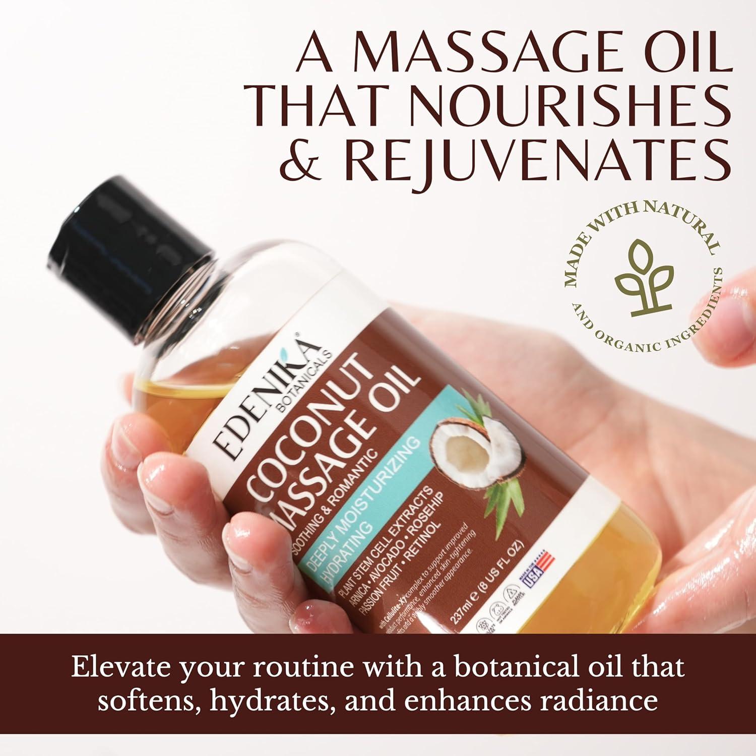 Aceite de Masaje de Coco Tropical Edenika 236.6 ml Hidratante