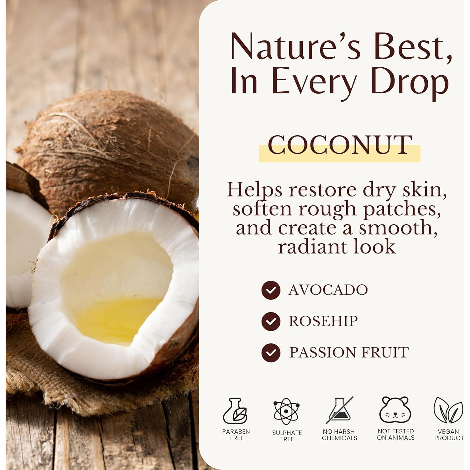 Aceite de Masaje de Coco Tropical Edenika 236.6 ml Hidratante