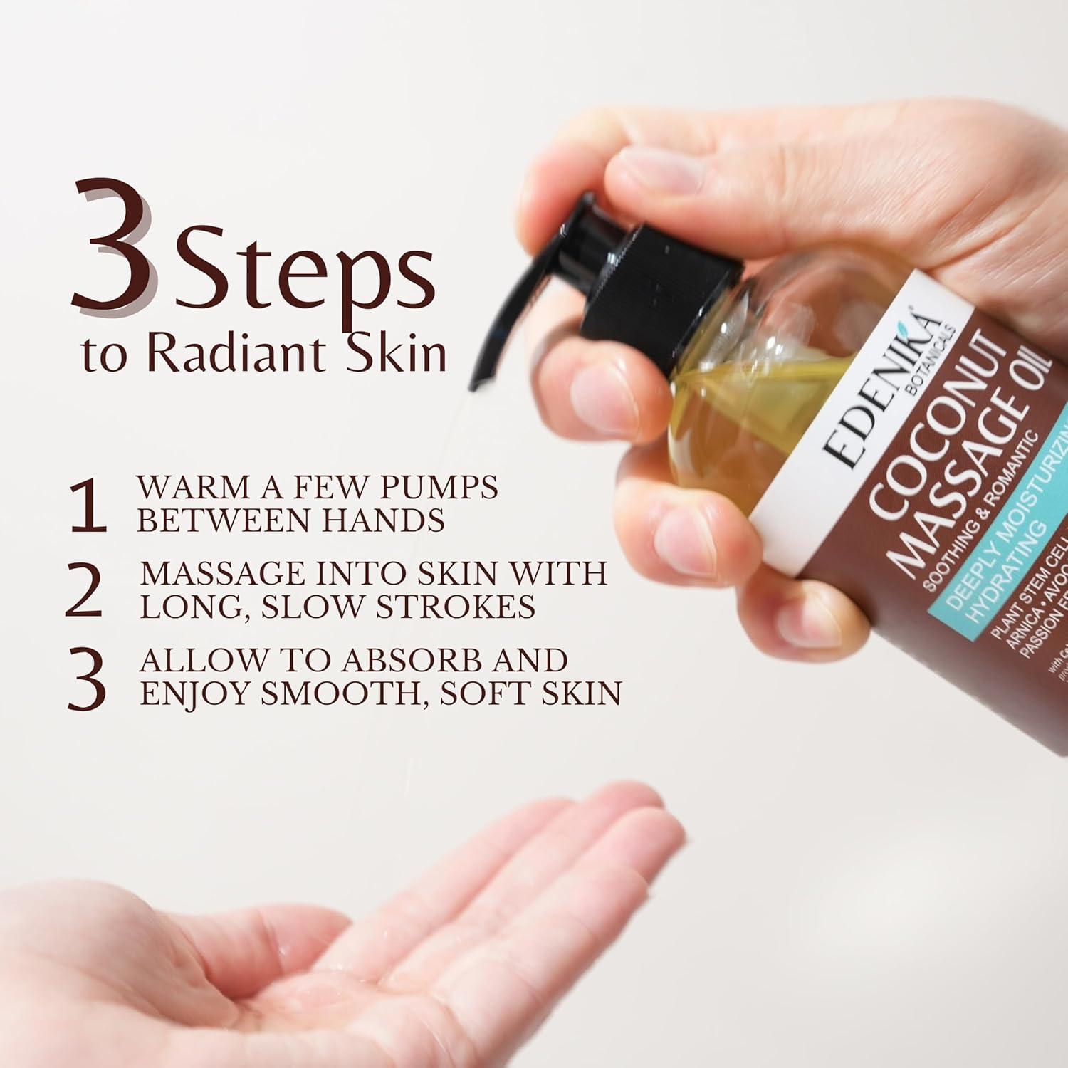 Aceite de Masaje de Coco Tropical Edenika 236.6 ml Hidratante