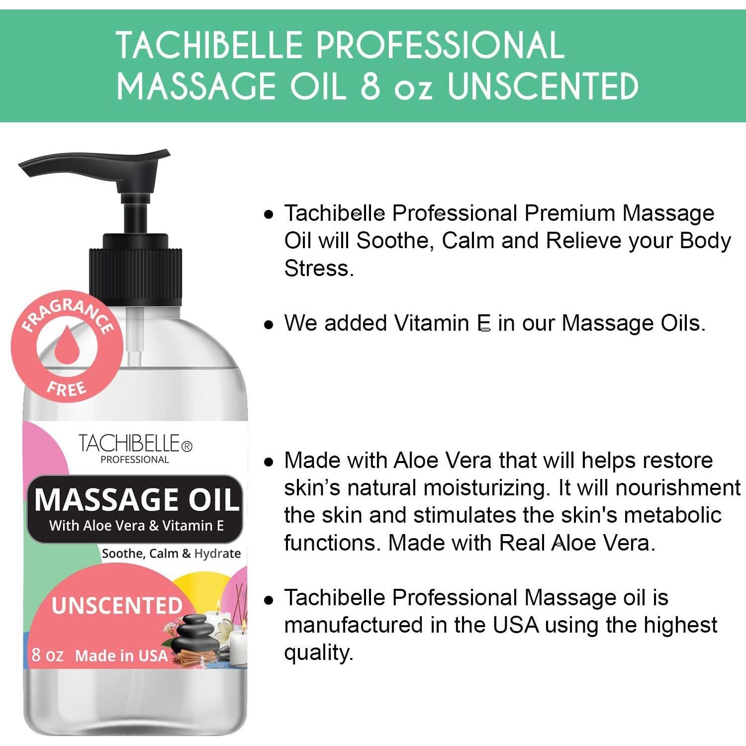 Aceite de Masaje Profesional Tachibelle 236.6 ml Sin Fragancia