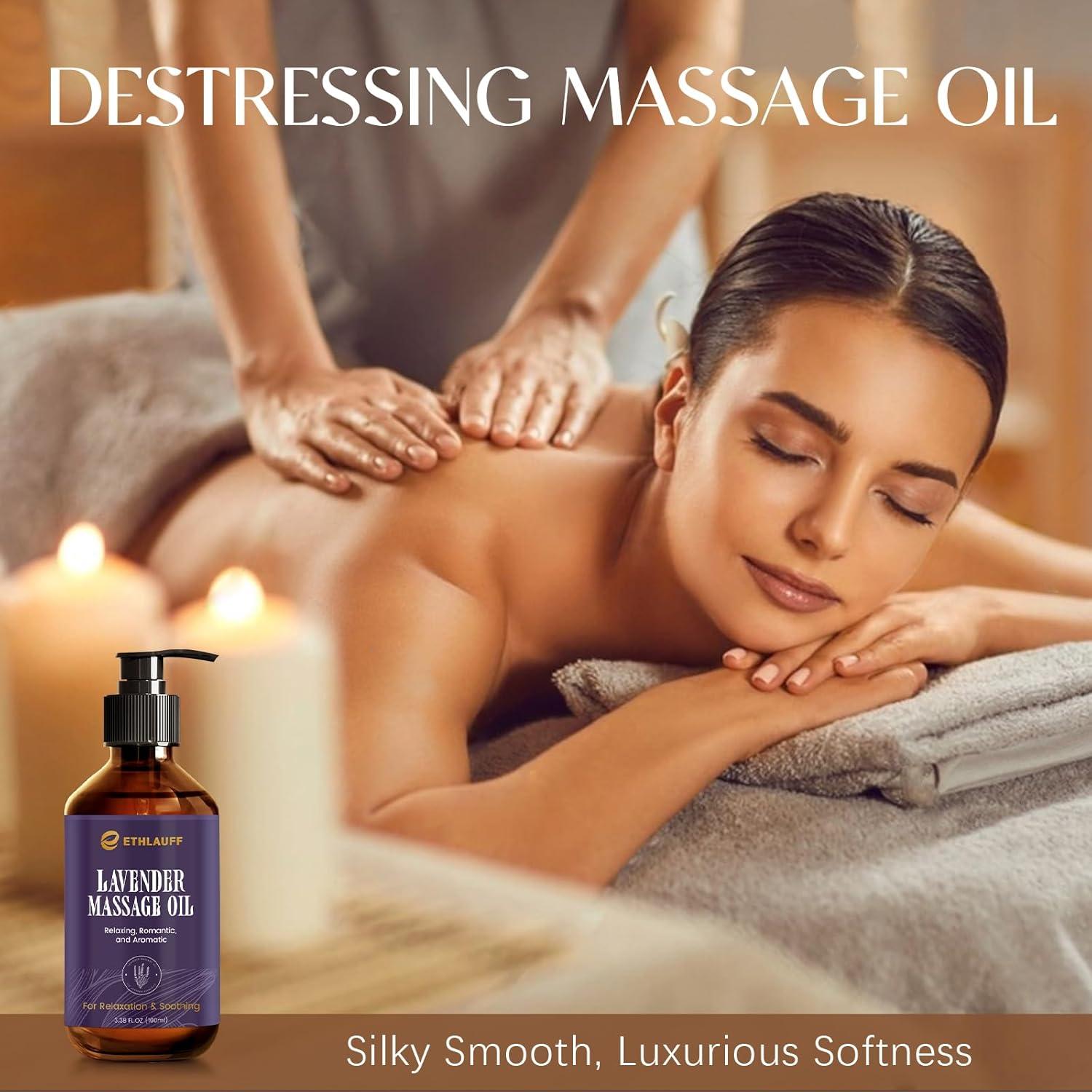 Set de Aceites de Masaje Ethlauff - 3 Pack con Arnica y Lavanda