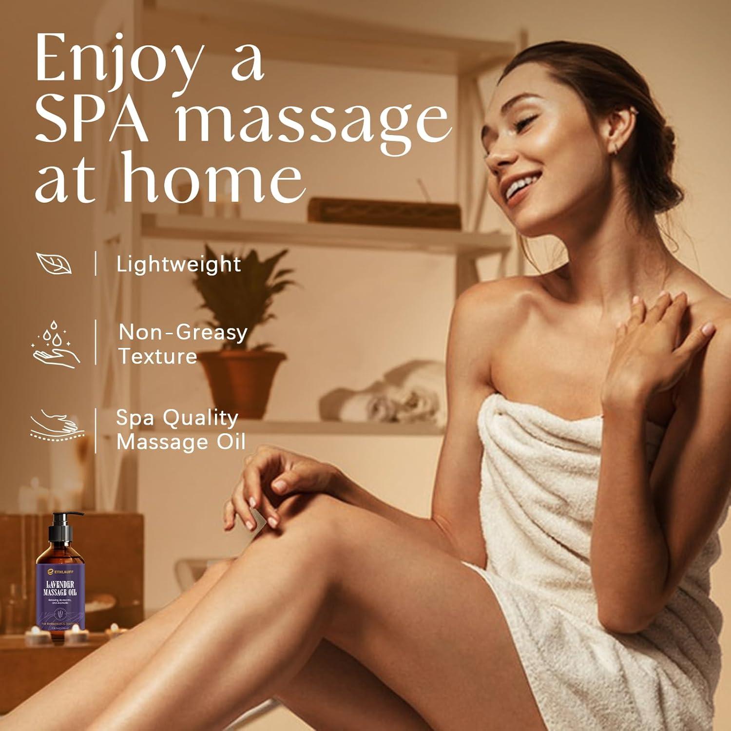 Set de Aceites de Masaje Ethlauff - 3 Pack con Arnica y Lavanda