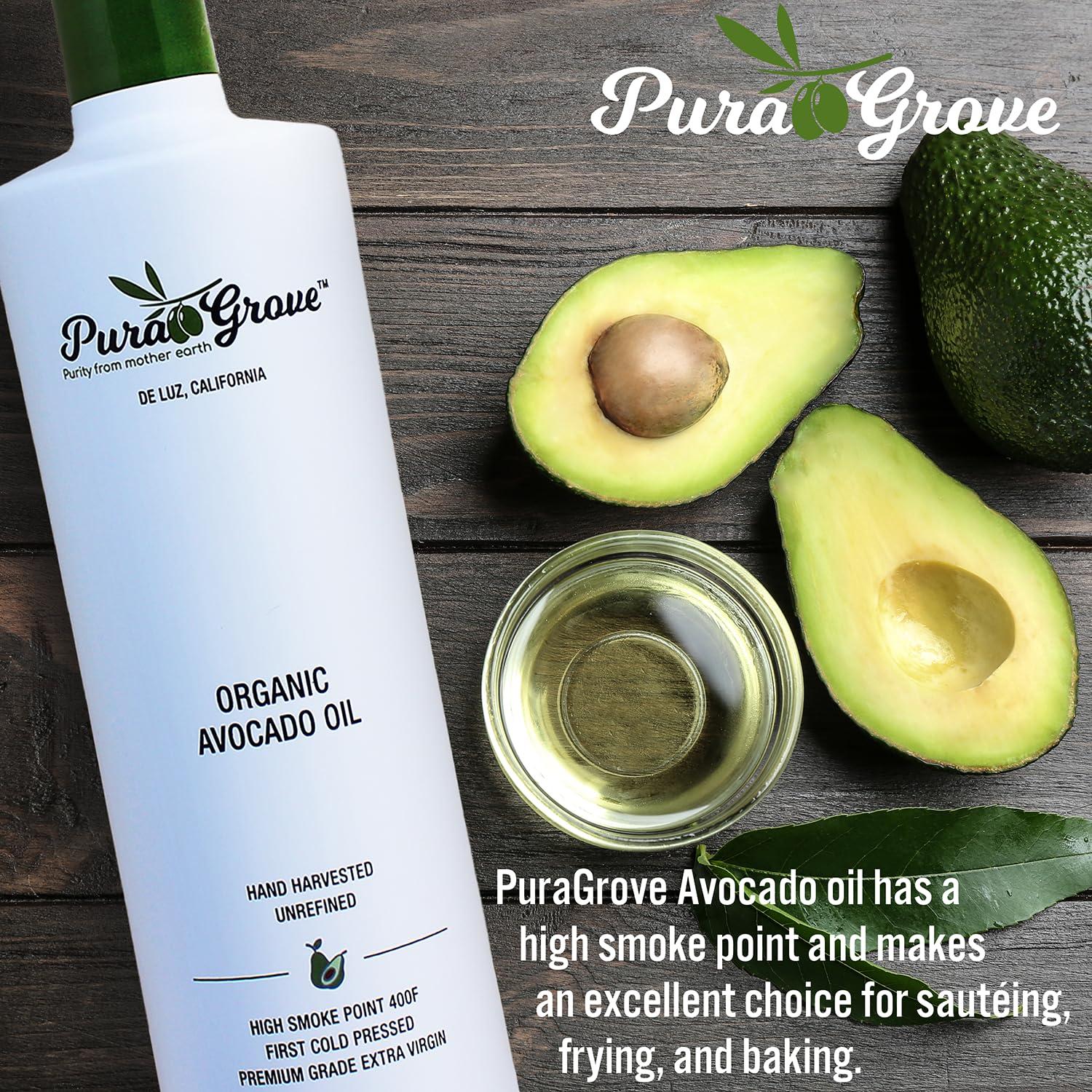 Aceite de Aguacate Orgánico Pura Grove 500ml Prensado en Frío