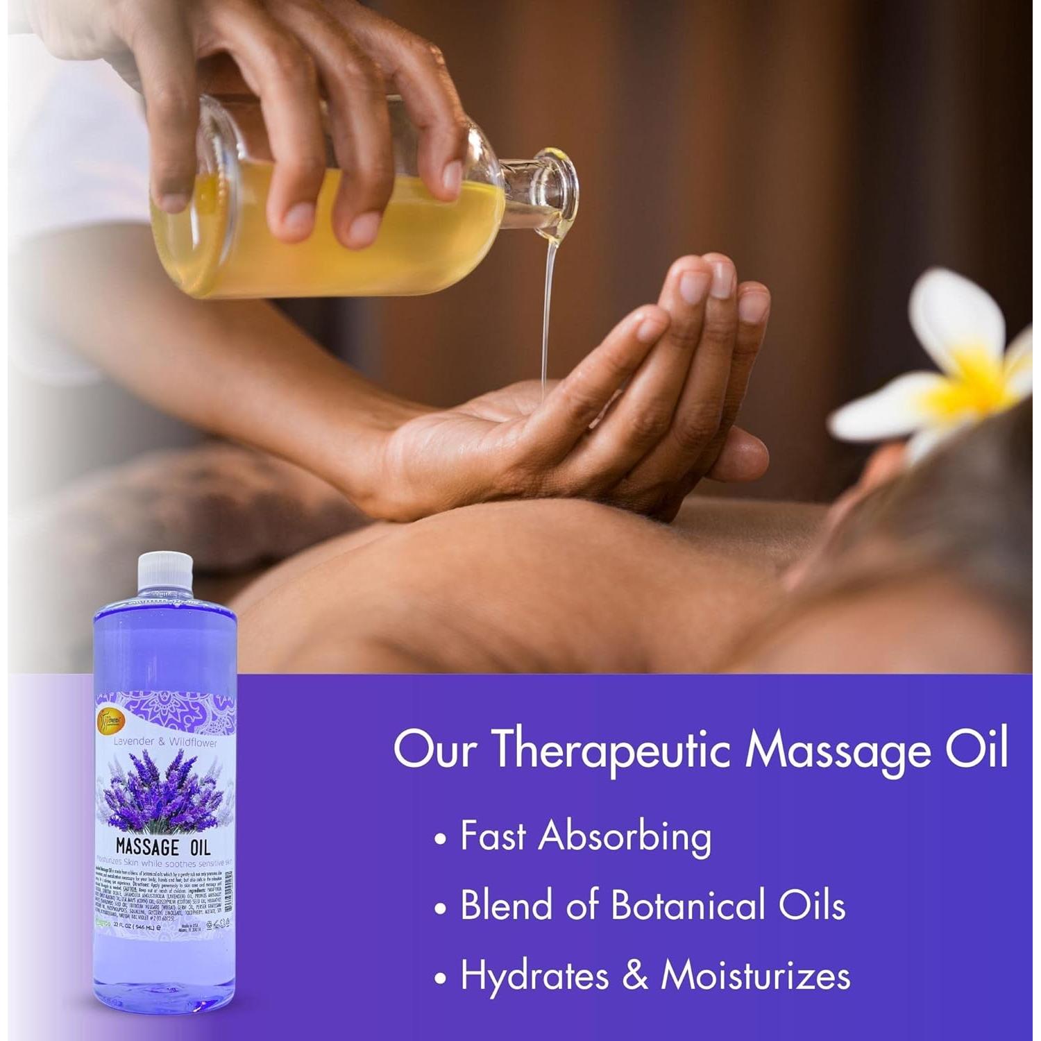 Aceite de Masaje SPA REDI Lavanda 907 g - Relajante y Nutritivo