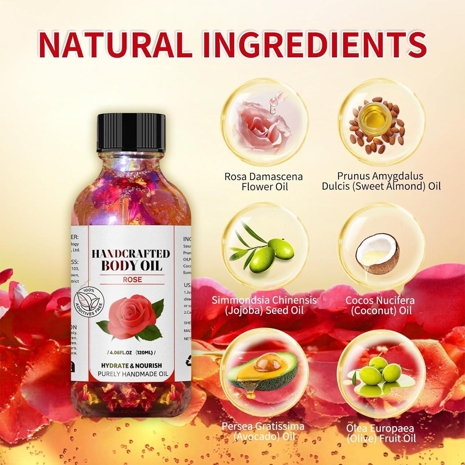 Aceite Corporal de Rosa Tangzuyong 120ml Hidratante Vegano