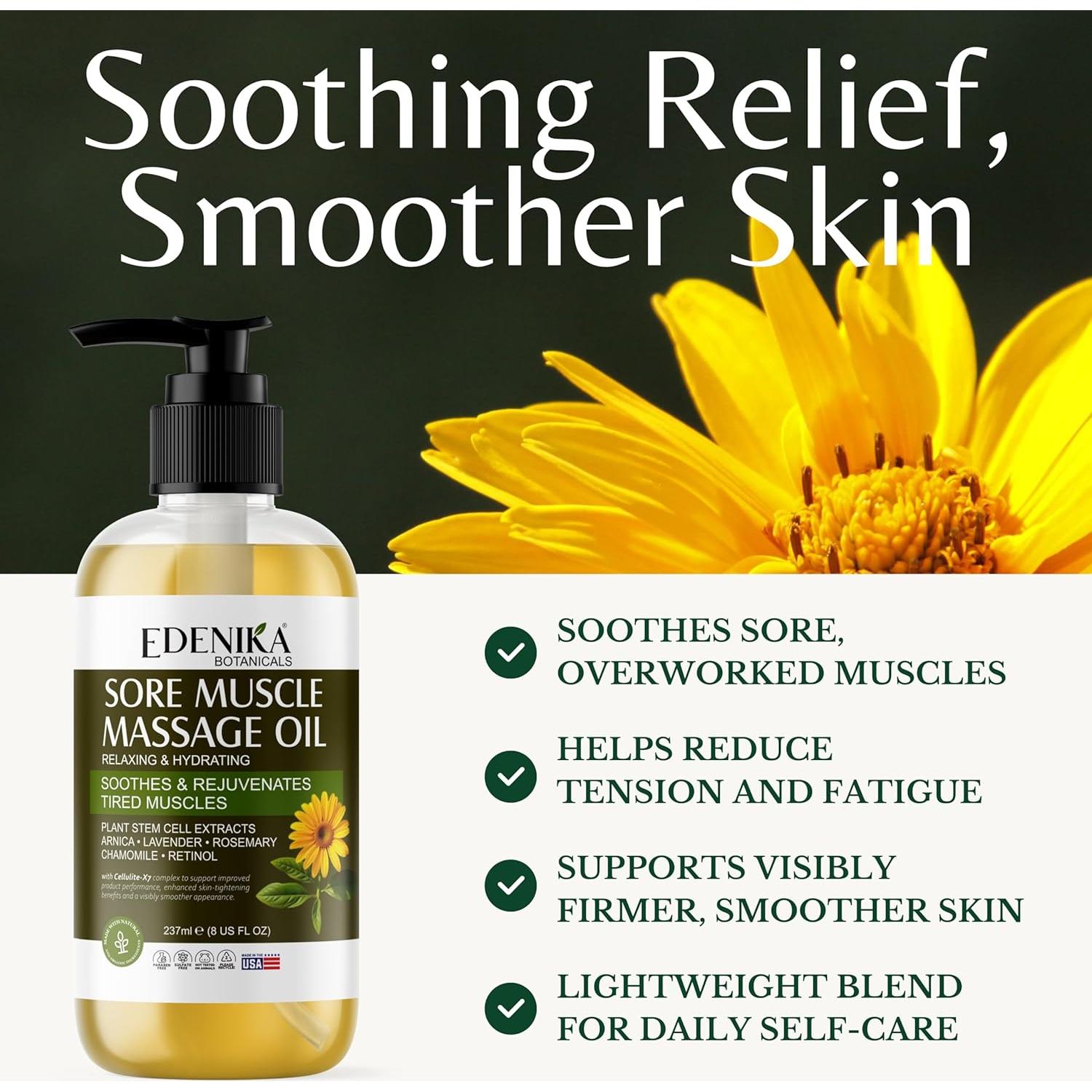 Aceite de Masaje Edenika para Alivio Muscular 2x283g