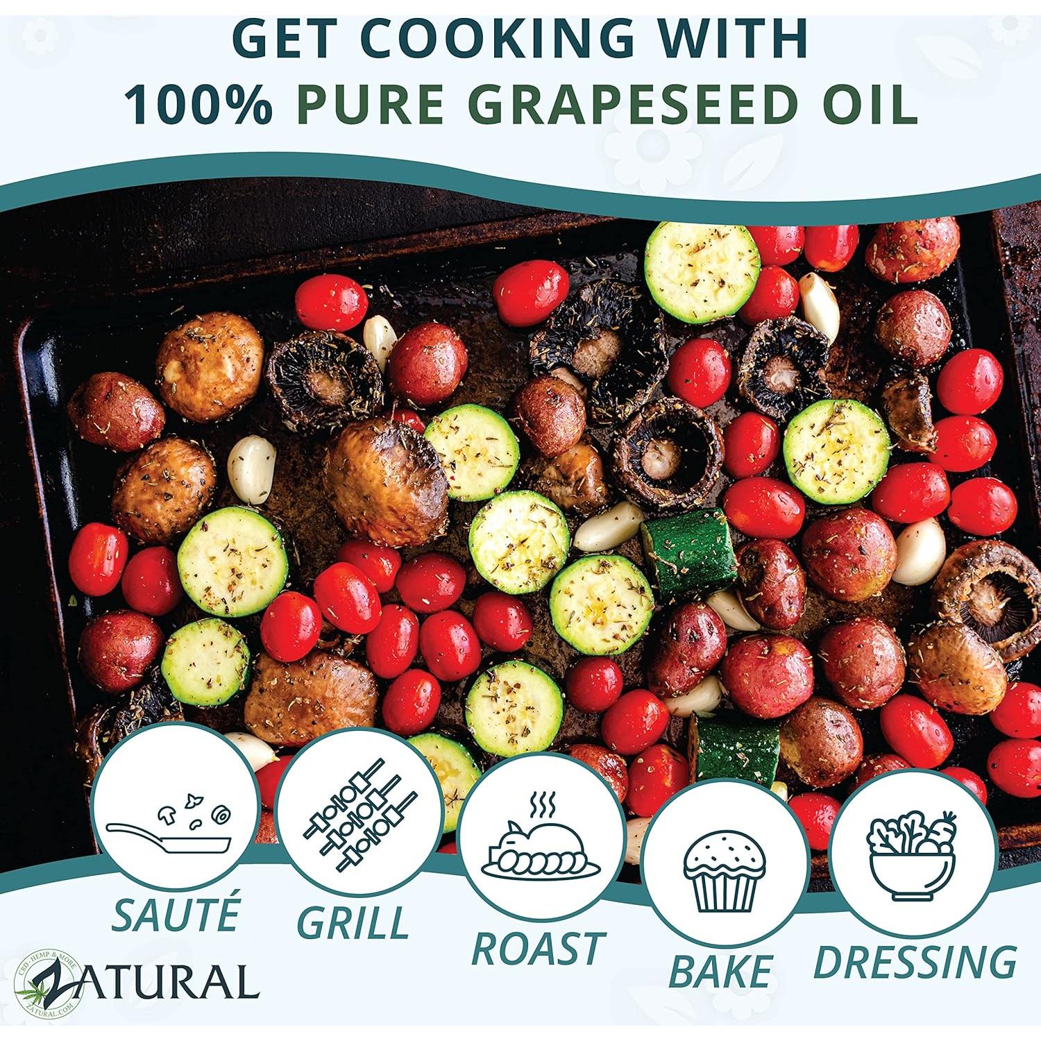 Aceite de Semilla de Uva Zatural 100% Puro 3.78L Prensado en Frío