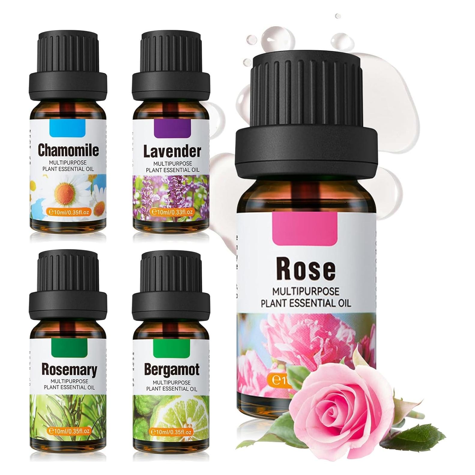 Set de Aceites Esenciales de Rosa Orgánico - 5 Piezas para Piel y Cabello