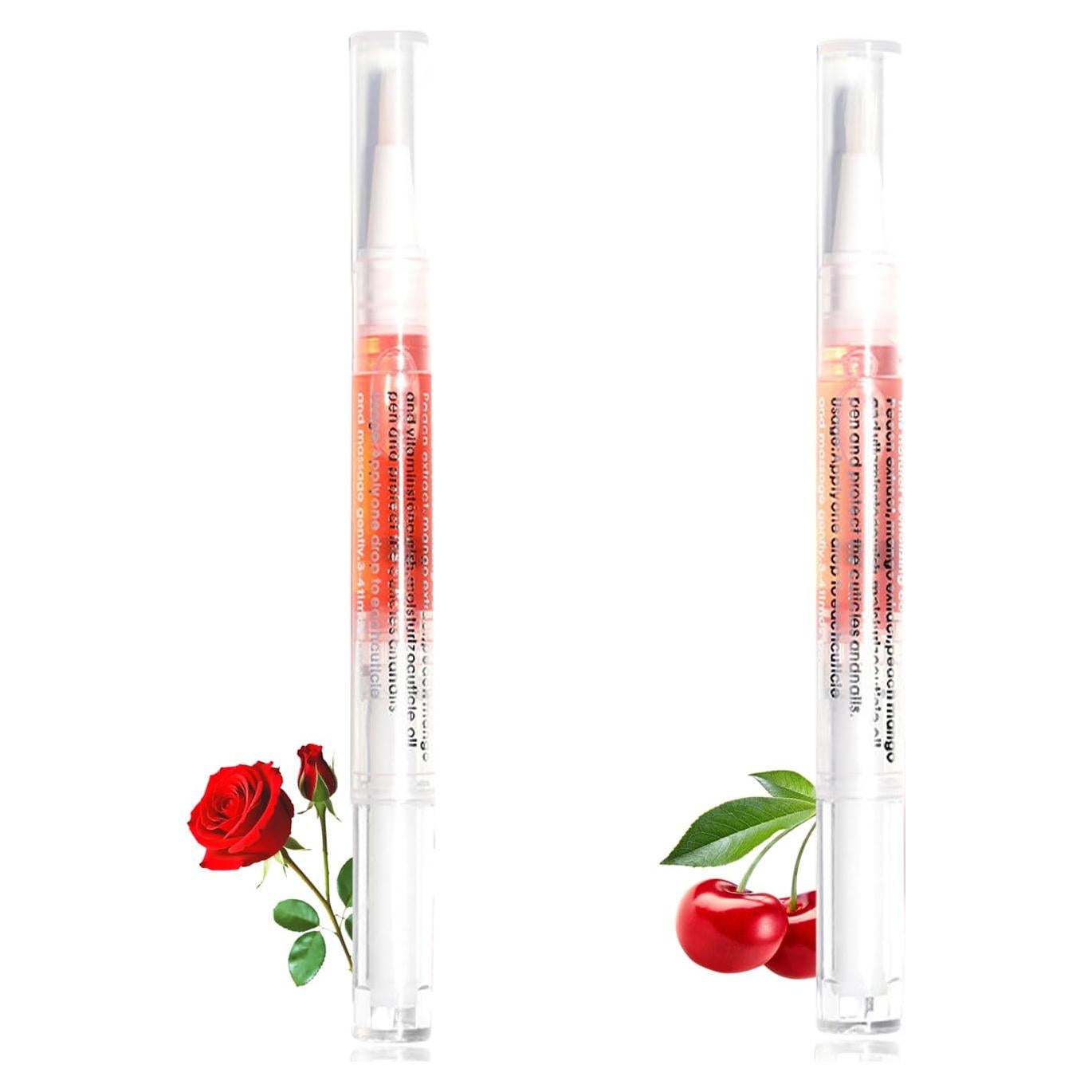 Kit de Aceite para Cutículas BEVINAS 2 Aromas Cereza Rosa 29.57 ml