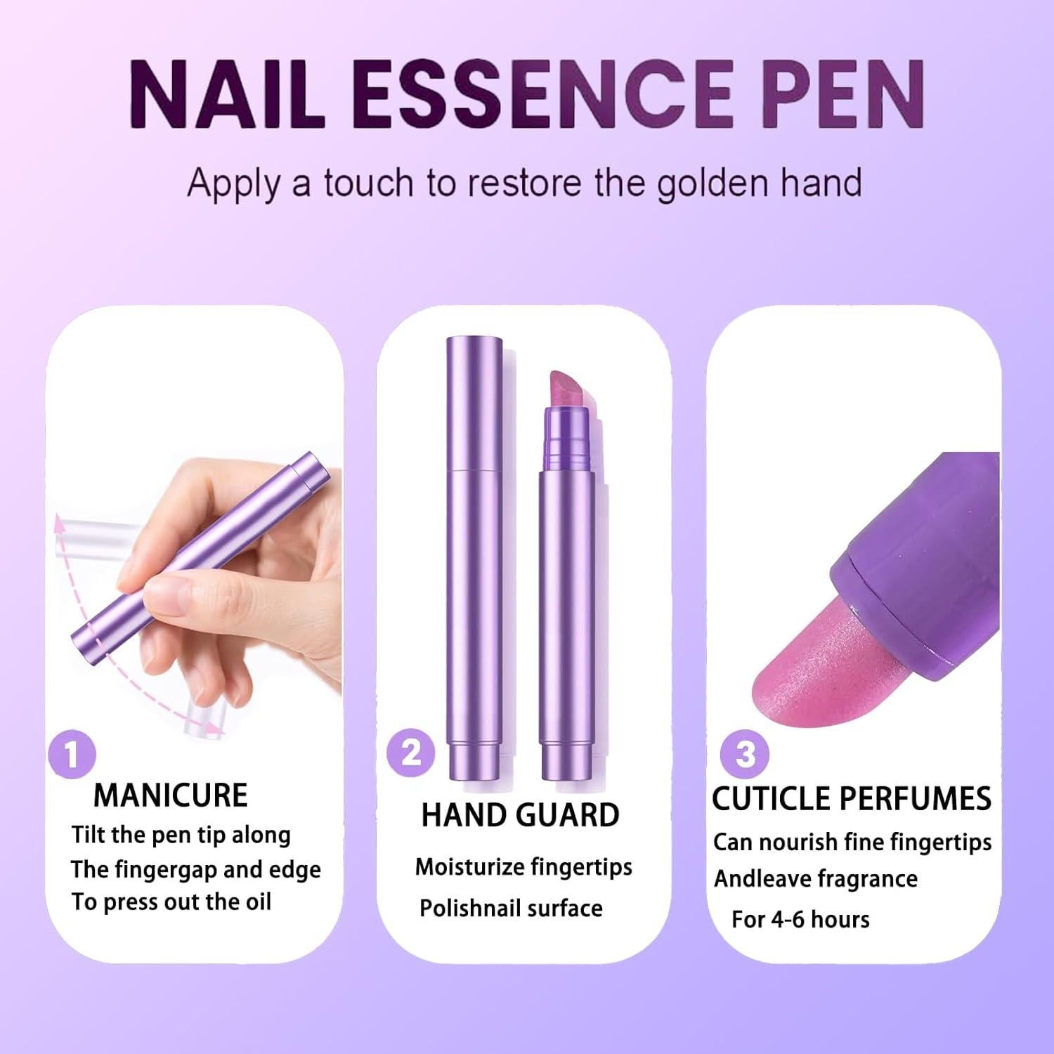 Bolígrafo de Aceite para Cutículas TIUSUTA 3-en-1 con Punta Cerámica