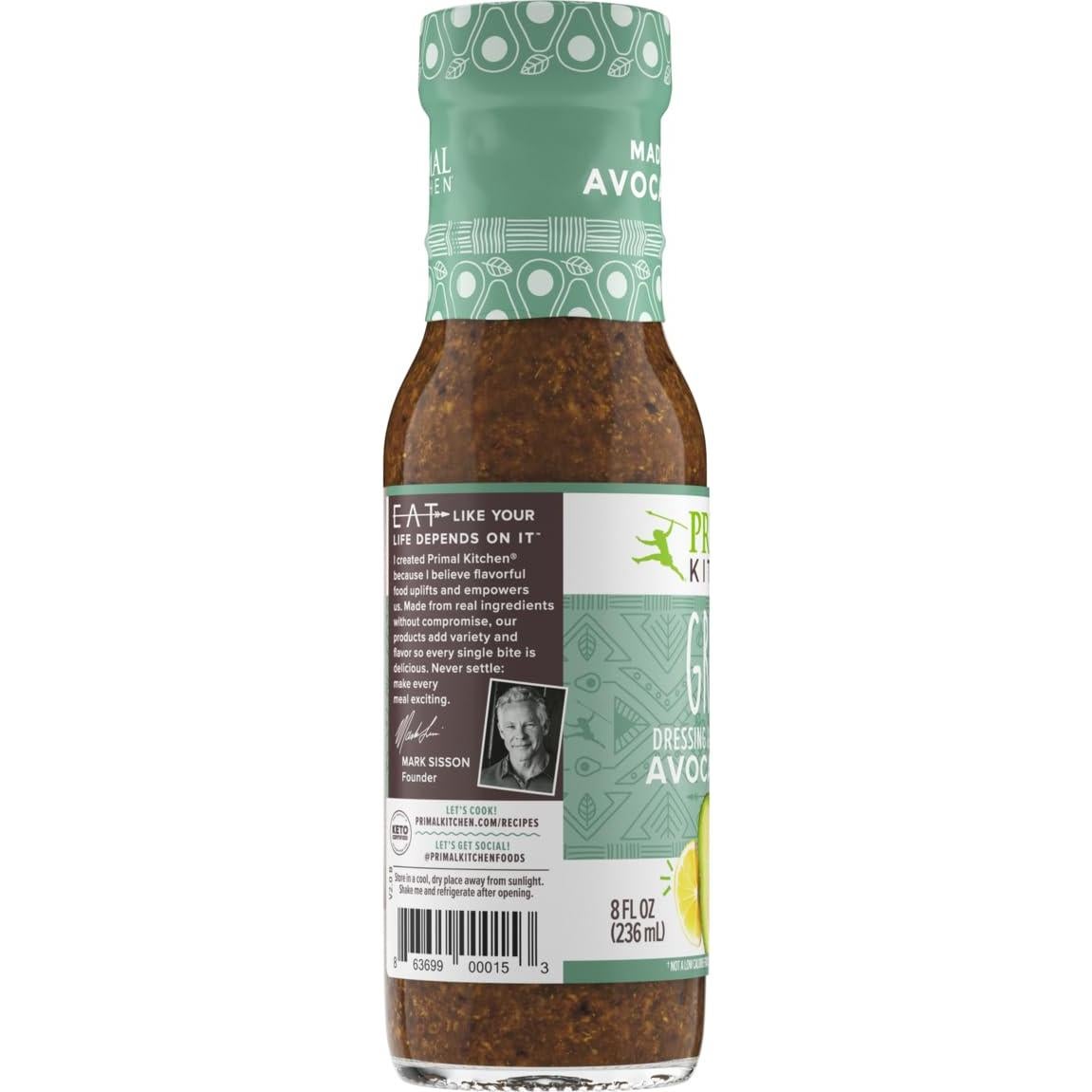 Aderezo de Ensalada Primal Kitchen Vinagreta Griega 226g