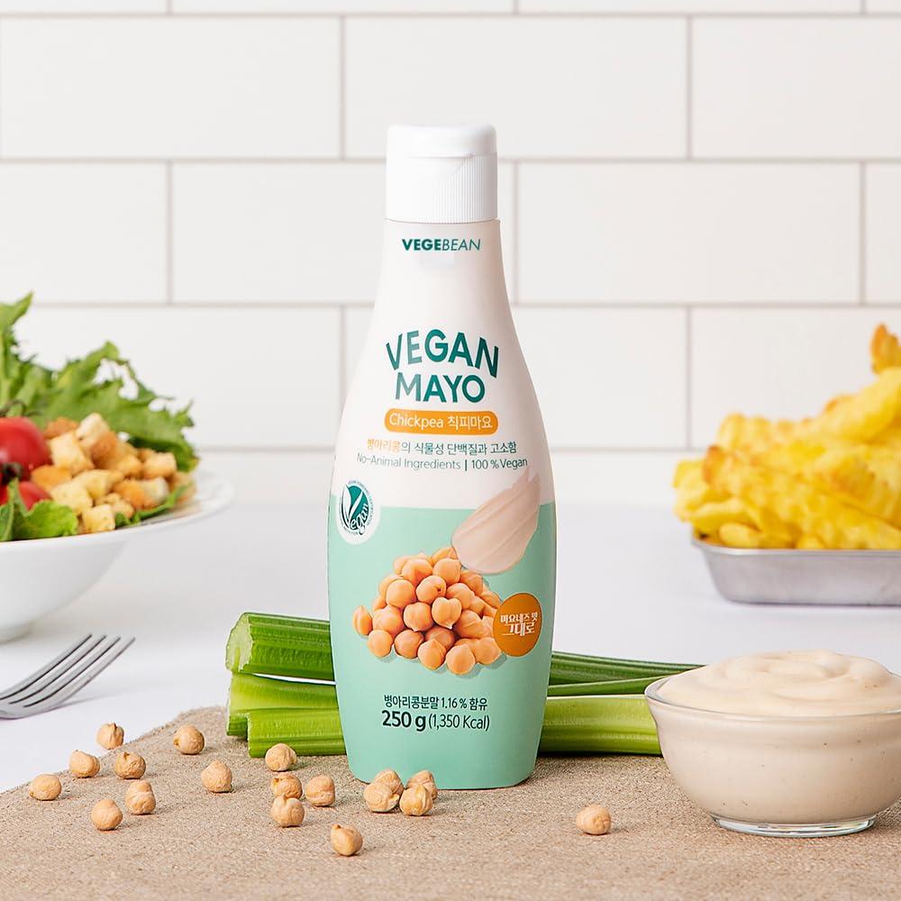Mayonesa Vegana de Garbanzos VEGEBEAN 250 ml - Sin Huevos, Orgánica