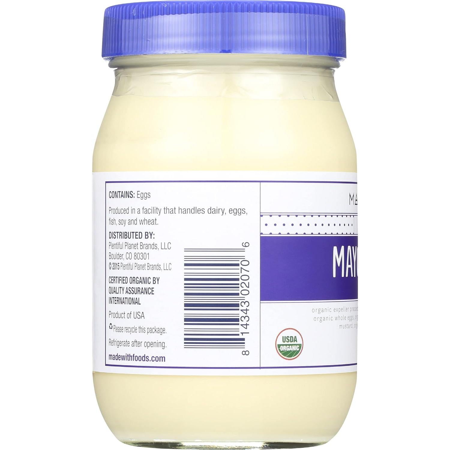 Mayonesa Orgánica Hecho Con 453g - 16oz