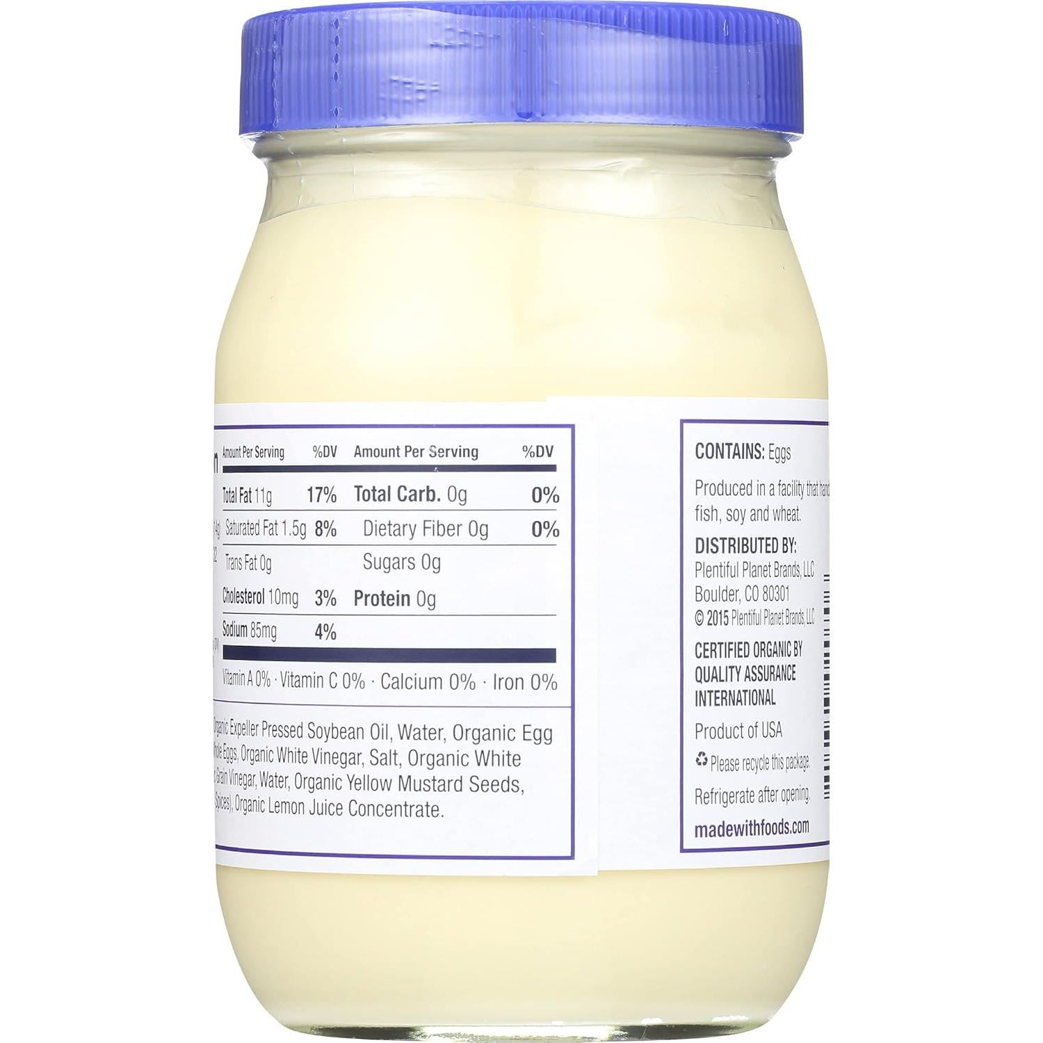 Mayonesa Orgánica Hecho Con 453g - 16oz