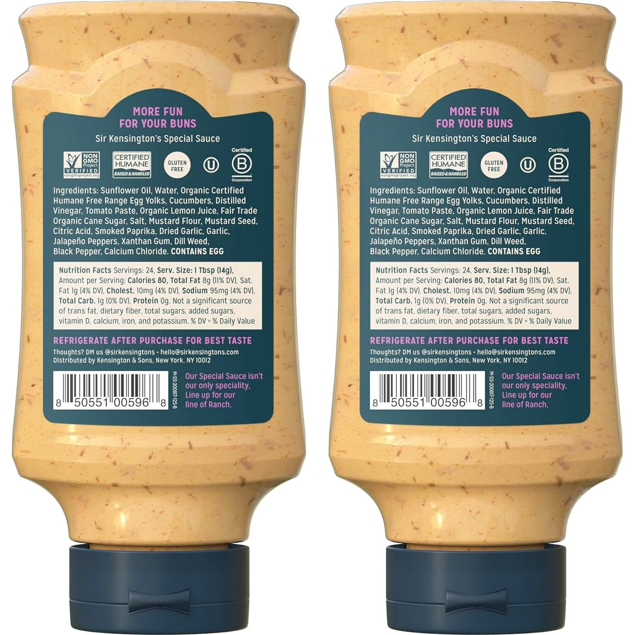 Mayonesa Salsa Especial Sir Kensington's 340g Sin Gluten