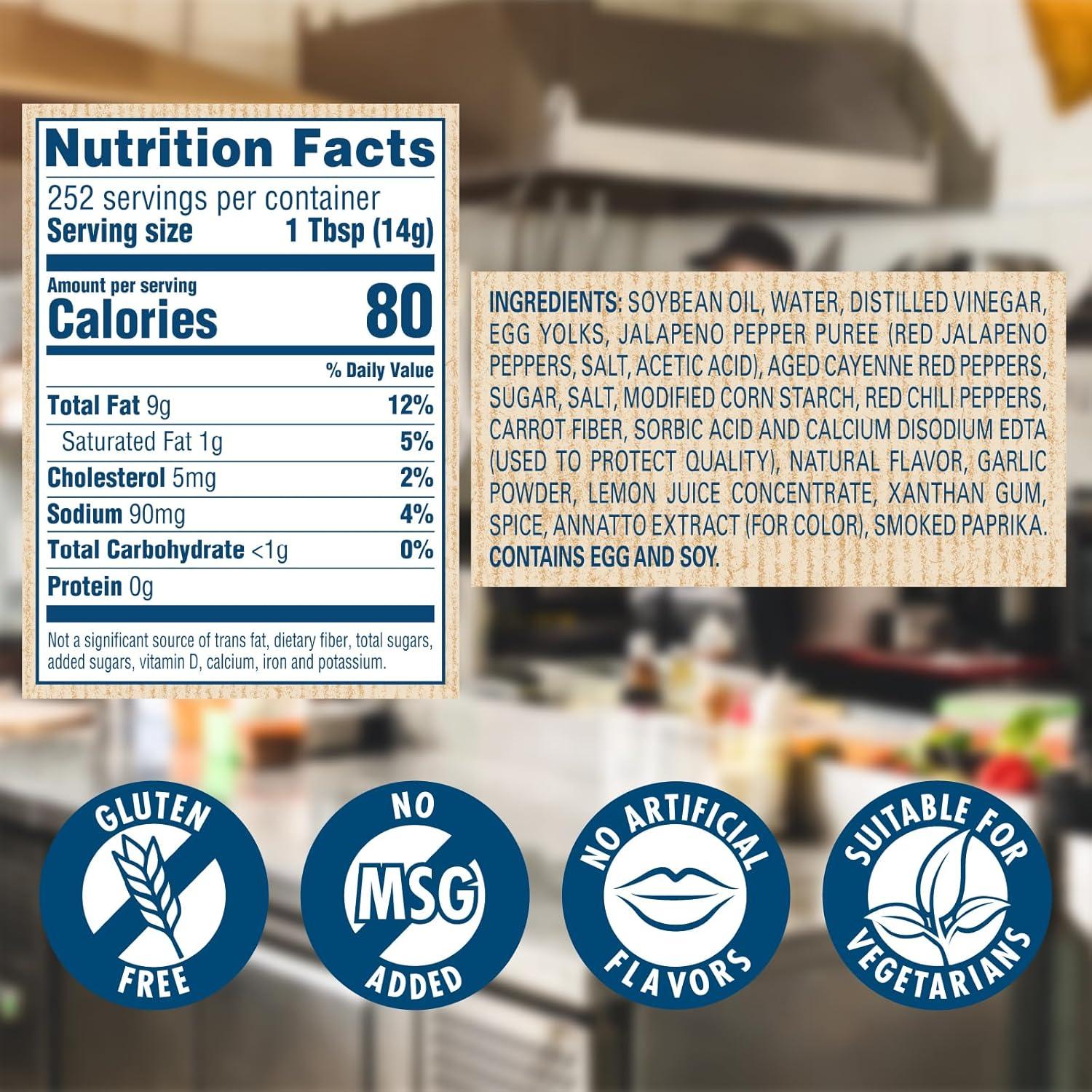 Mayonesa Picante Hellmann's 3.63 kg - Sin Gluten y Vegetariana