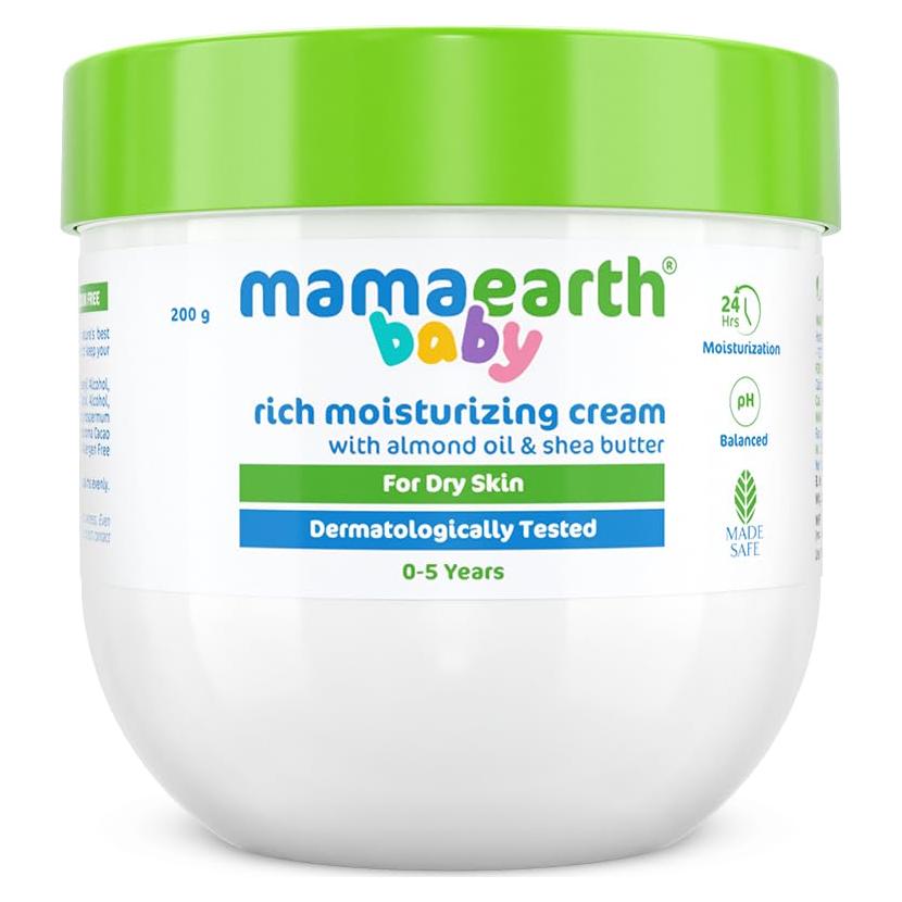 Crema Hidratante Mamaearth para Bebés 200g con Almendra y Karité