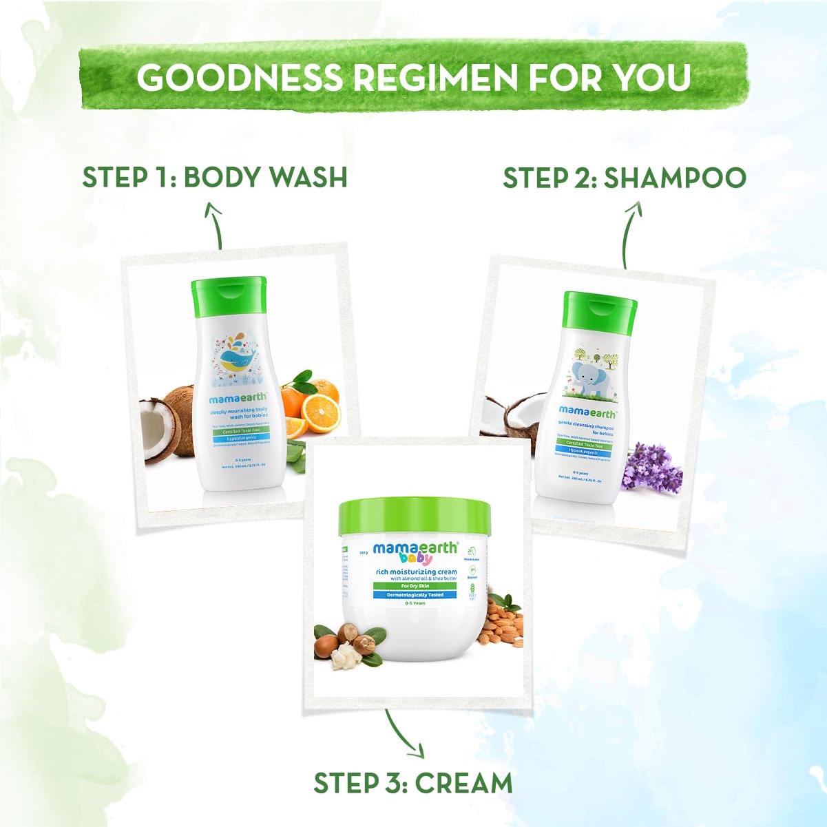 Crema Hidratante Mamaearth para Bebés 200g con Almendra y Karité