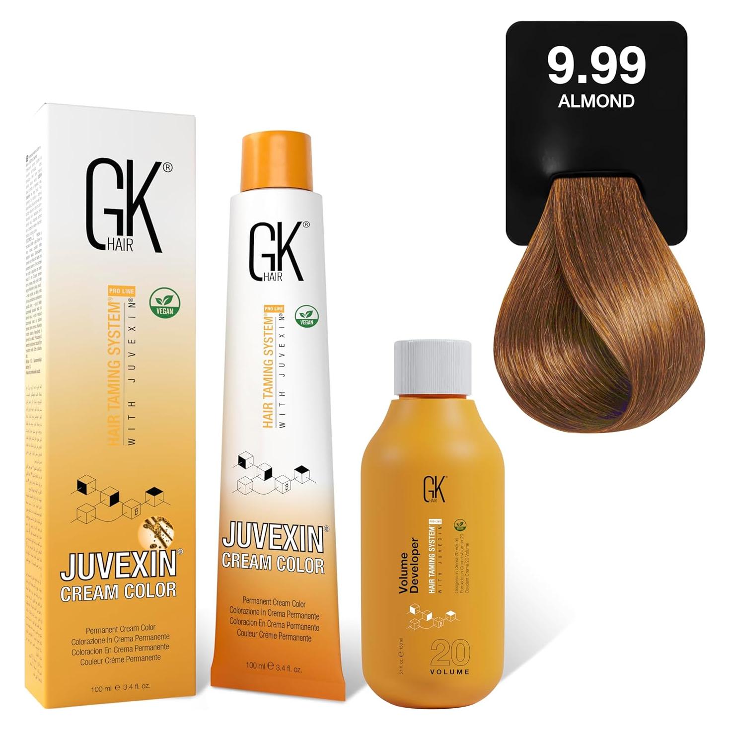 Crema de Color para Cabello GK Hair Chocolate 100ml + Revelador 150ml