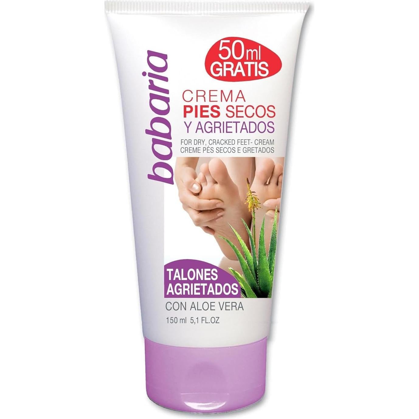 Crema para Pies Secos Babaria 145 g - Hidratante con Aloe Vera