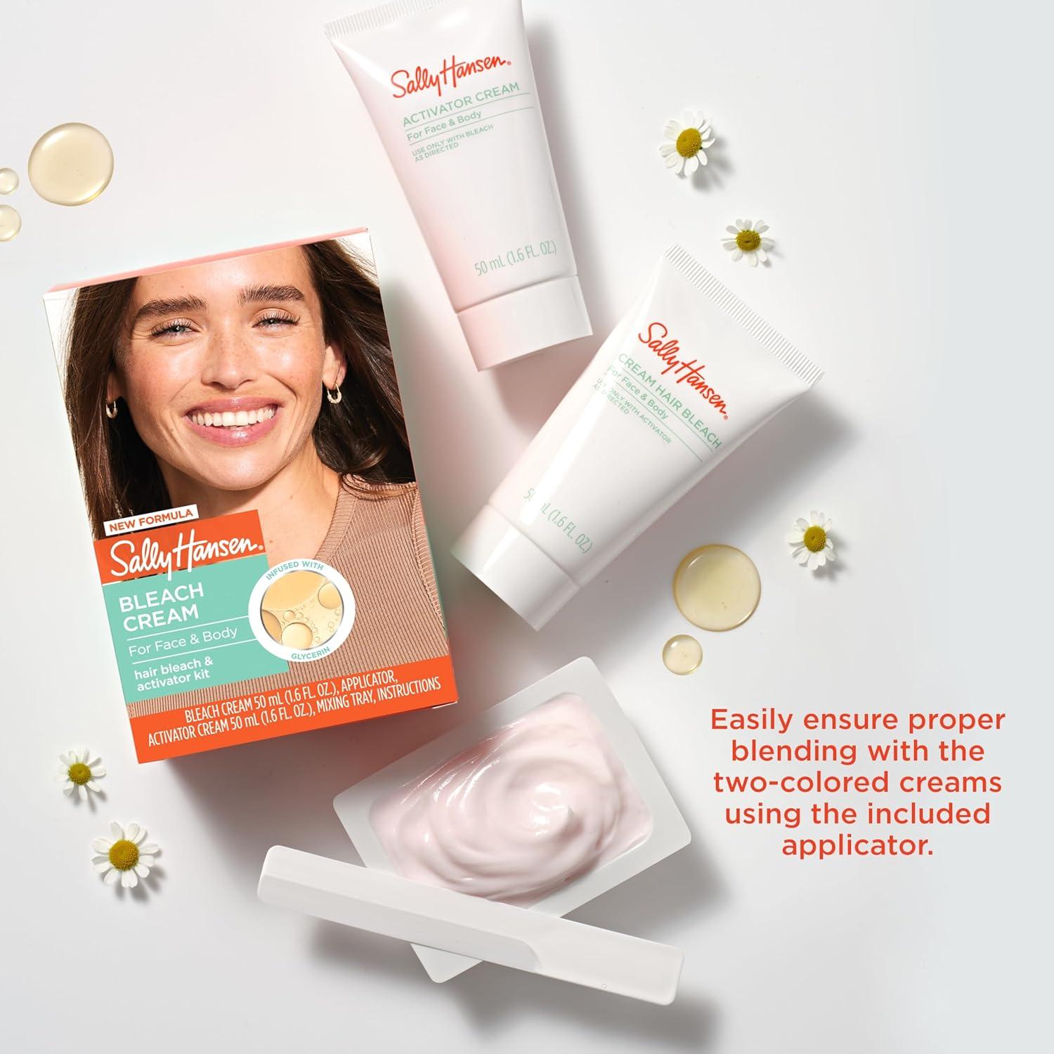 Crema de Blanqueo Sally Hansen Vegana para Cabello Facial y Corporal - Paquete de 2
