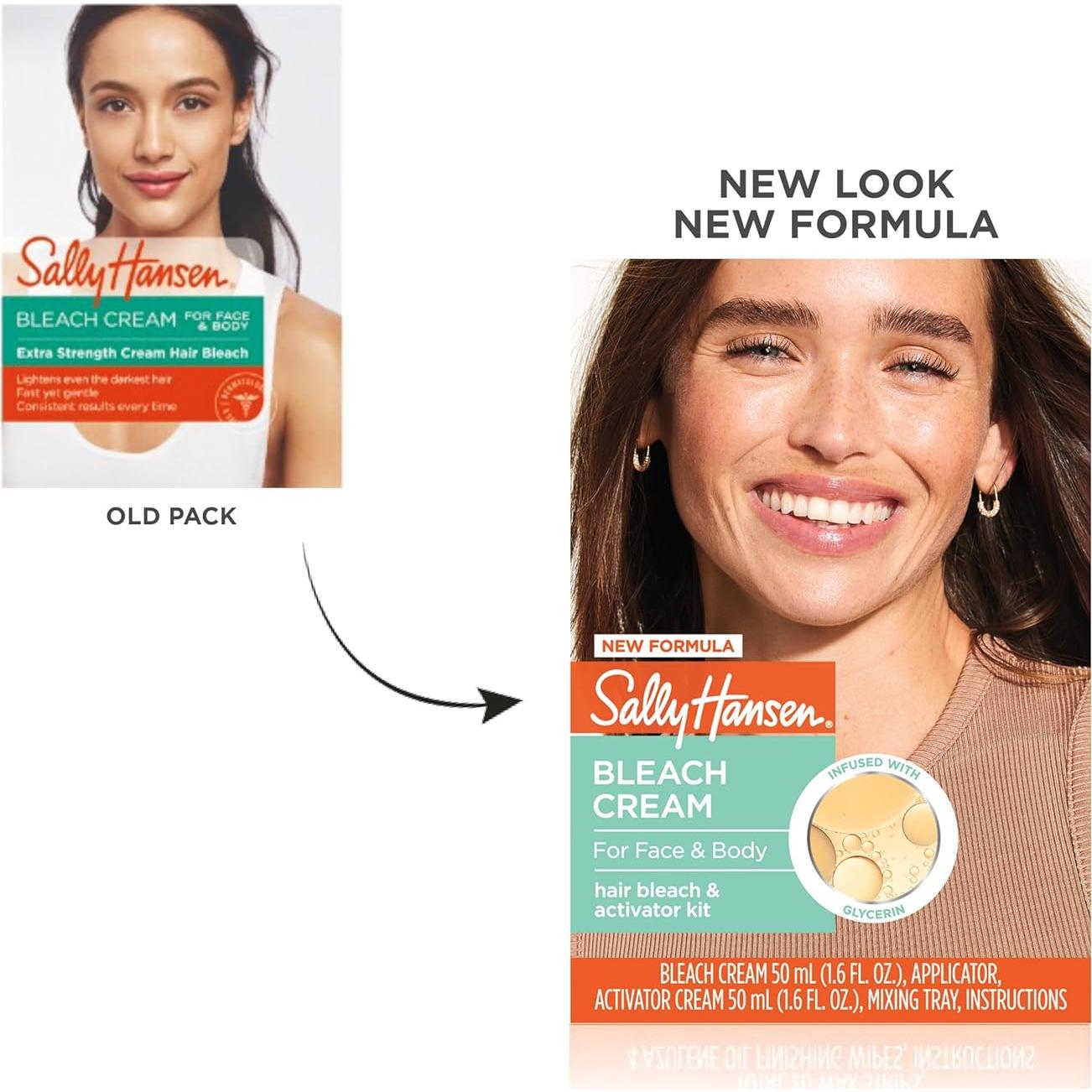 Crema de Blanqueo Sally Hansen Vegana para Cabello Facial y Corporal - Paquete de 2