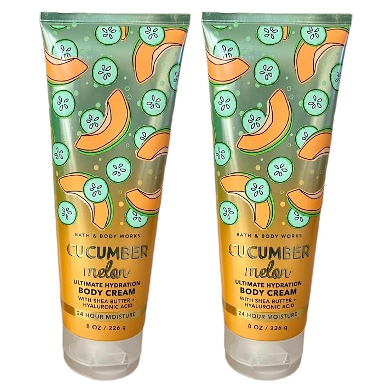 Crema Corporal Hidratante Bath & Body Works 2x236ml Melón Pepino