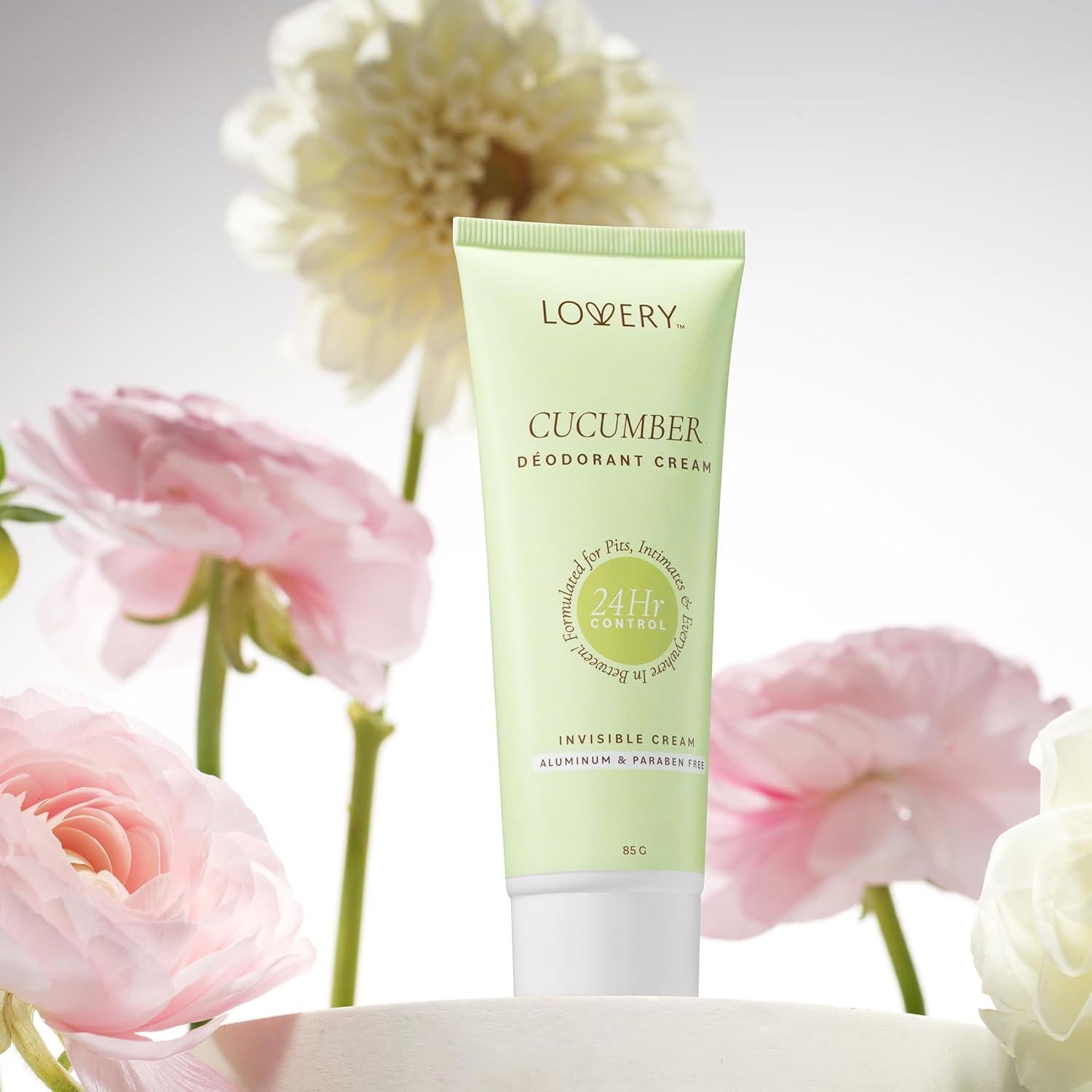 Crema Desodorante Corporal Lovery Pepino 85g - Paquete de 3