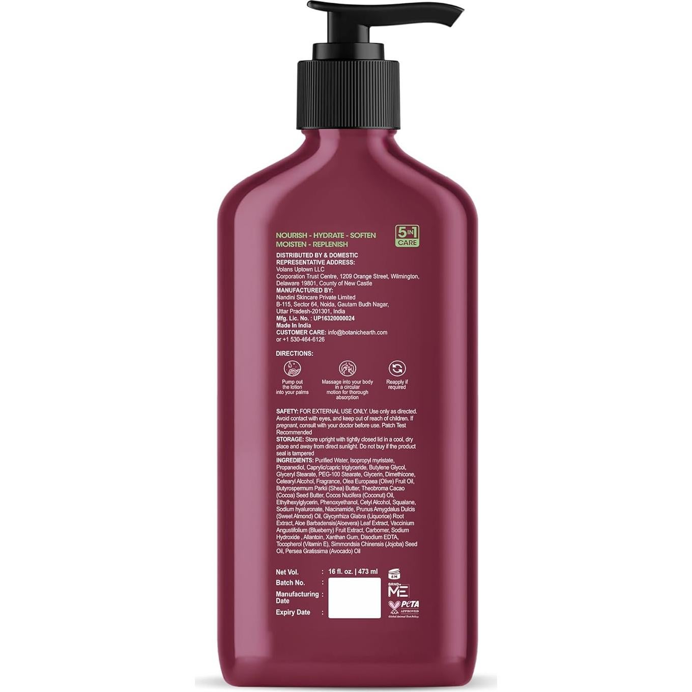 Loción Corporal Botanic Hearth Arándano y Escualeno 473 ml