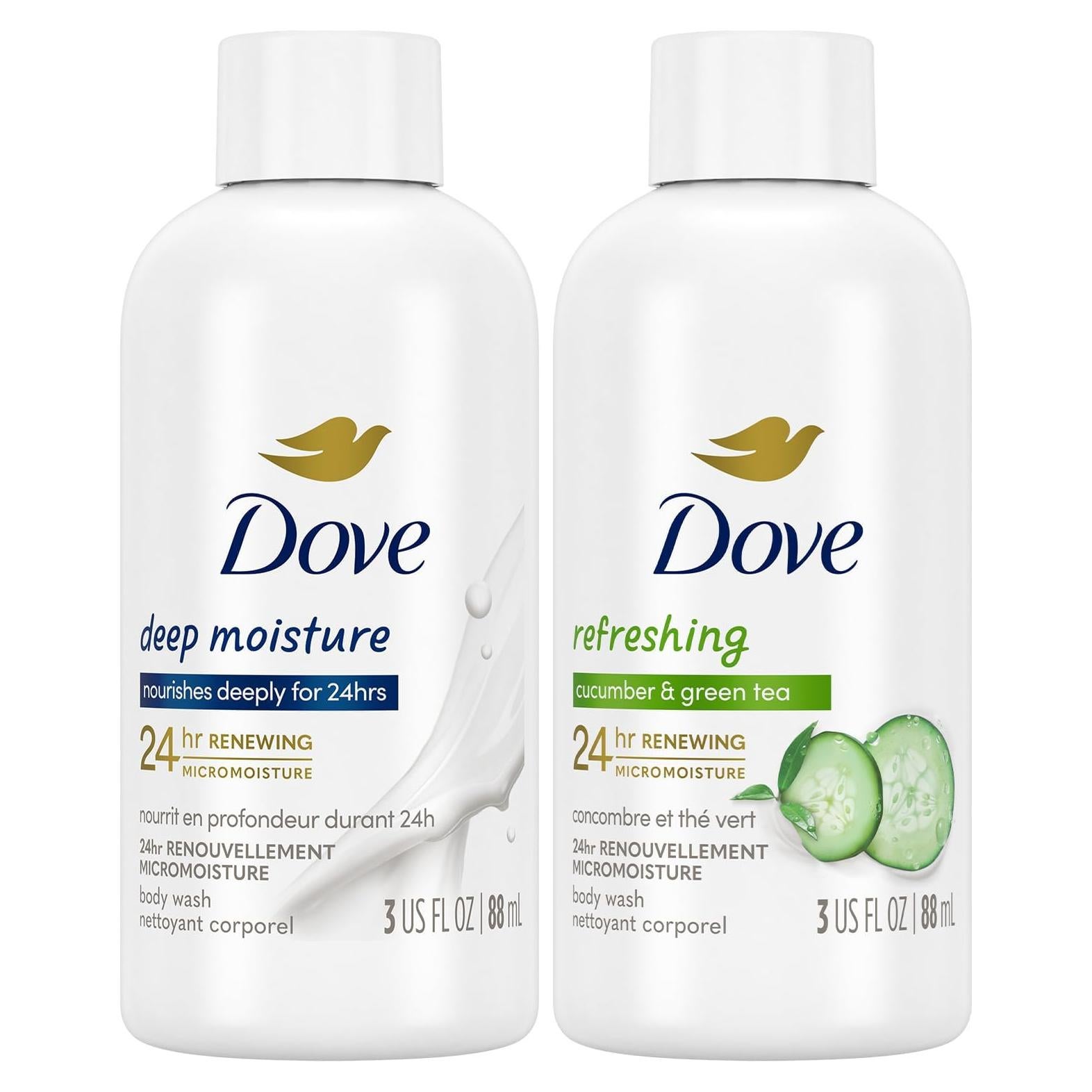 Dove Gel de Ducha Hidratante Profundo y Pepino Refrescante 2-Pack