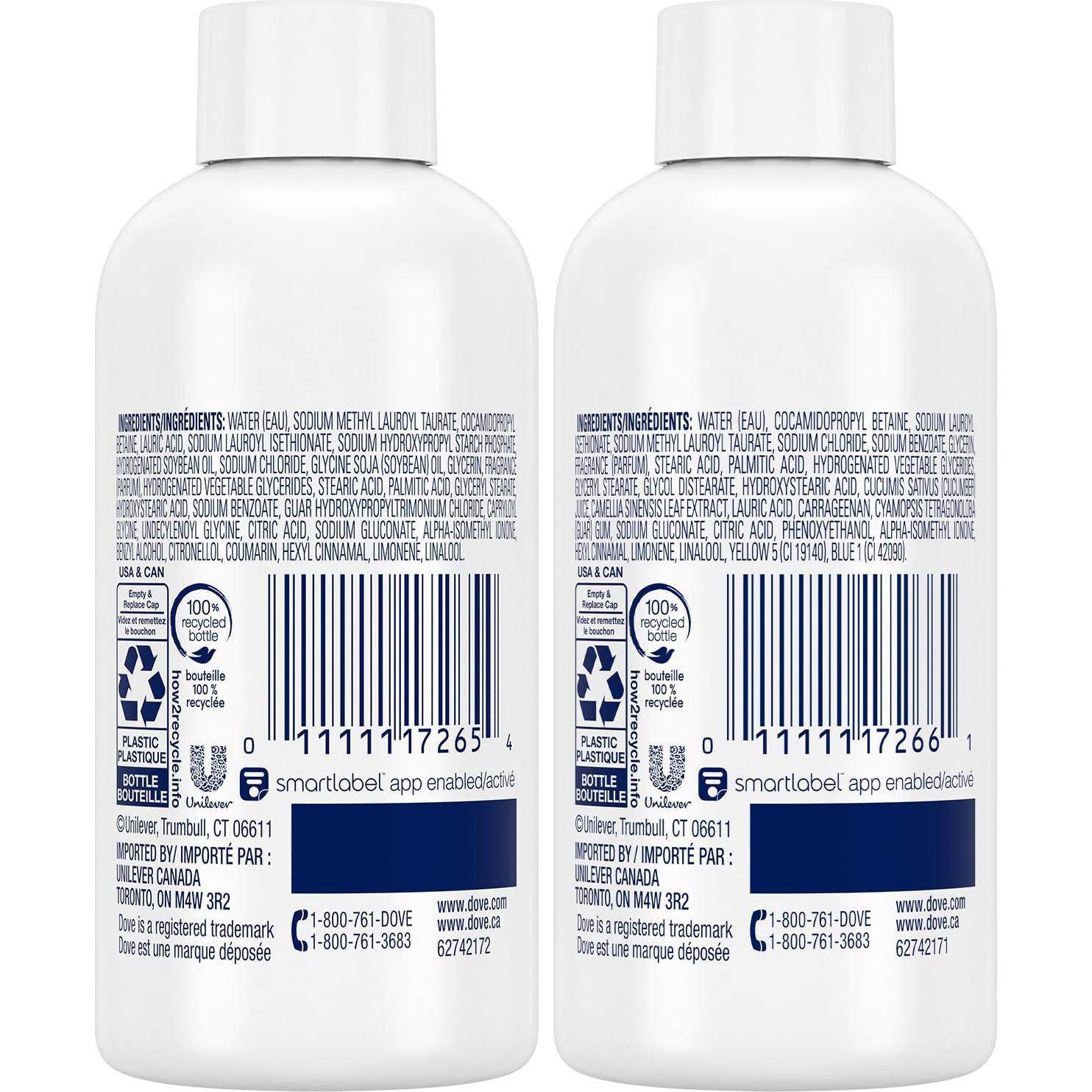 Dove Gel de Ducha Hidratante Profundo y Pepino Refrescante 2-Pack