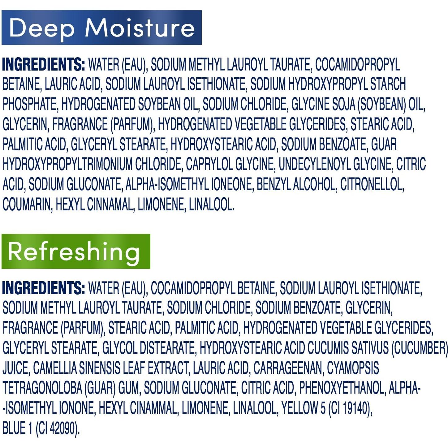 Dove Gel de Ducha Hidratante Profundo y Pepino Refrescante 2-Pack